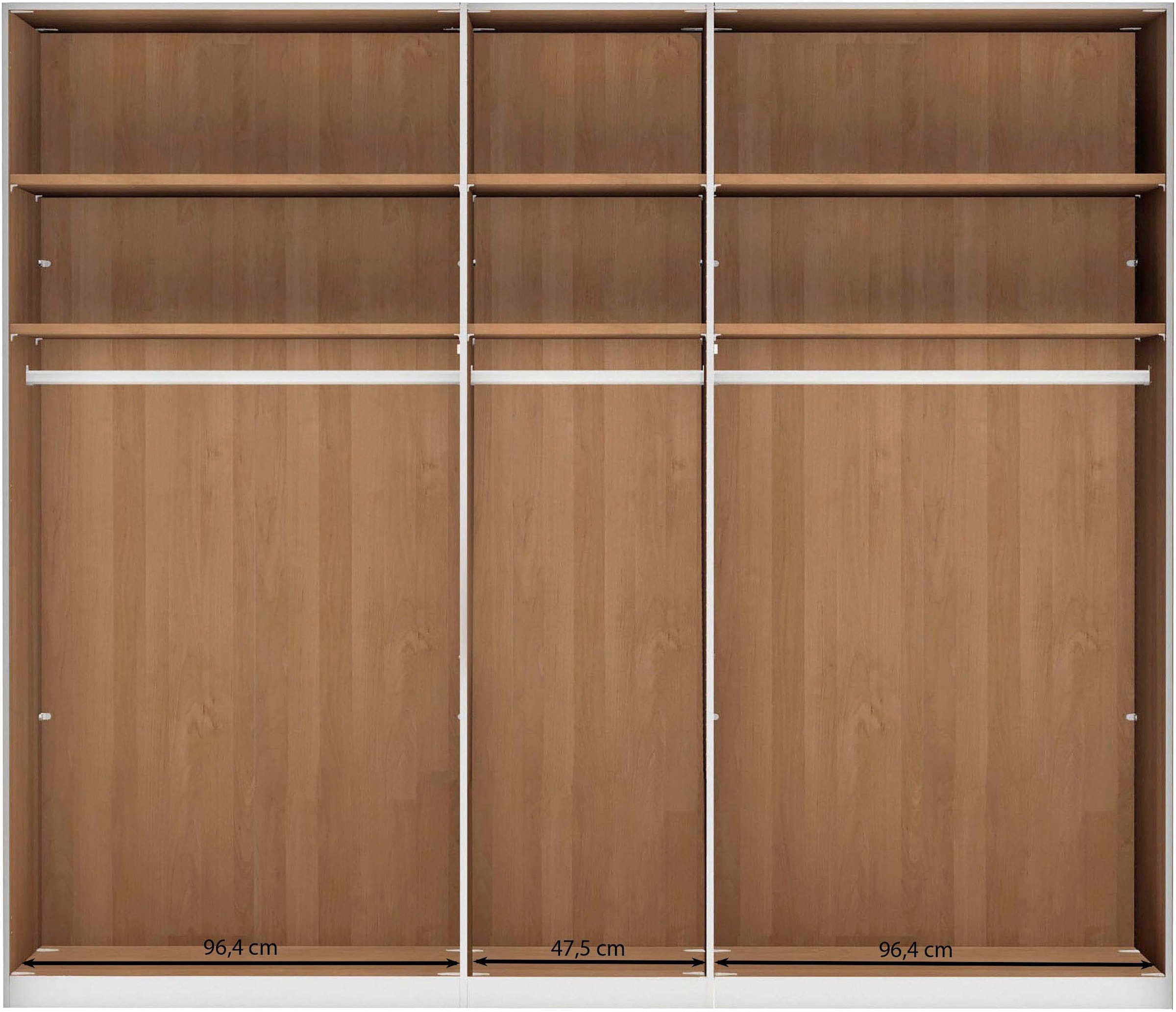 WIEMANN Armoires à vêtements »Lausanne, Drehtürenschrank, Schrank, Wäscheschrank, Erle teilmassiv« 2 largeurs, 2 hauteurs 216/236 cm sélectionnables, FABRIQUÉ EN ALLEMAGNE,  Façade en bois massif d'aulne, qualité durable, avec amortisseur de porte