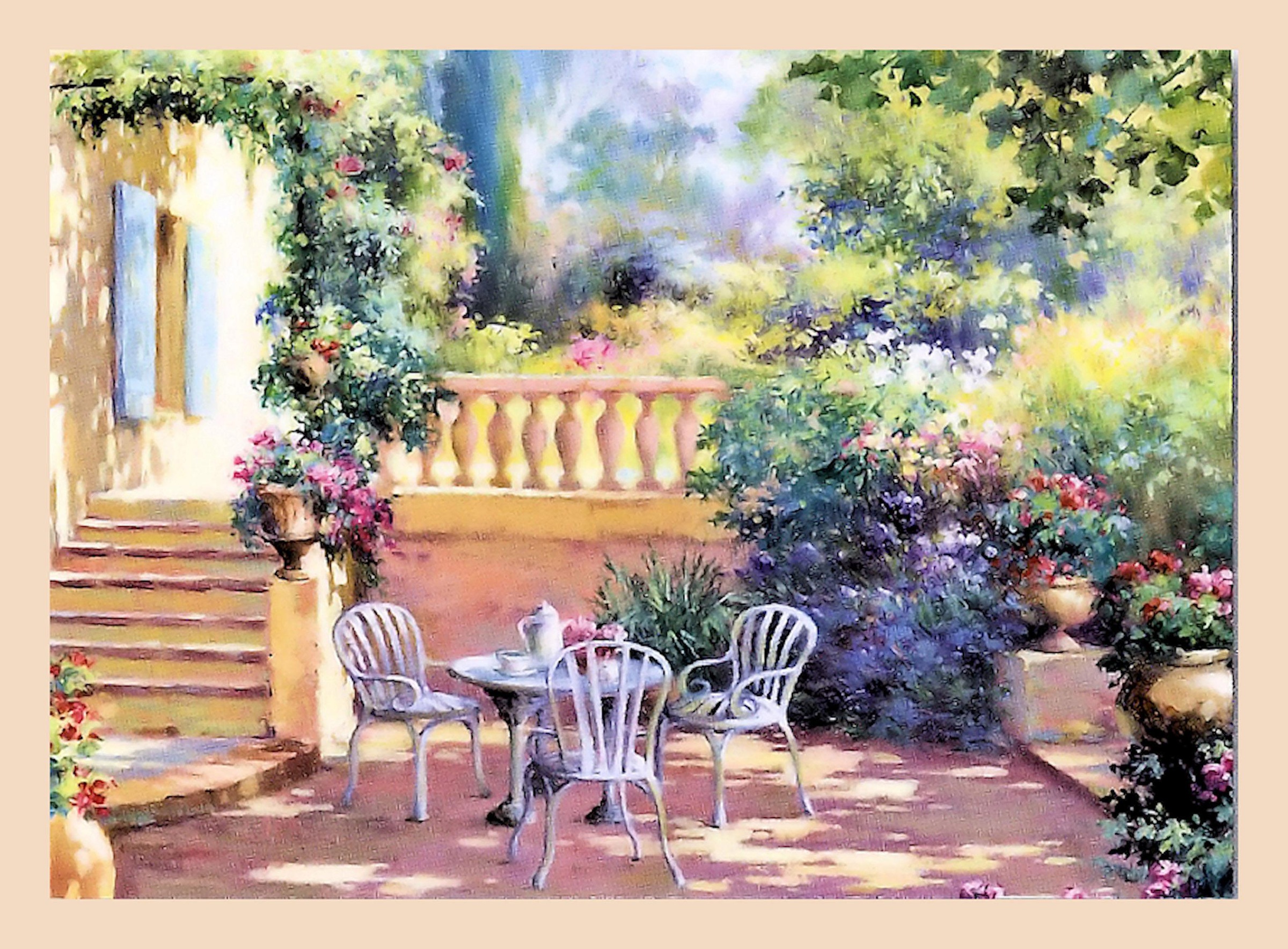 Image of Home affaire Wandbild »Romantische Terrasse«, mit Rahmen bei Ackermann Versand Schweiz