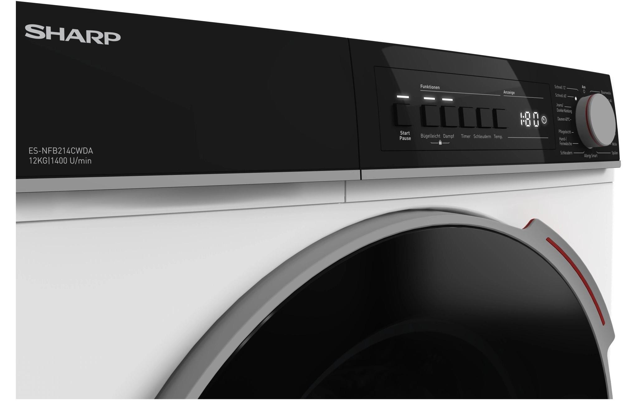 Sharp Waschmaschine »ES-NFB214CWDA-DE Links«, 1400 U/min