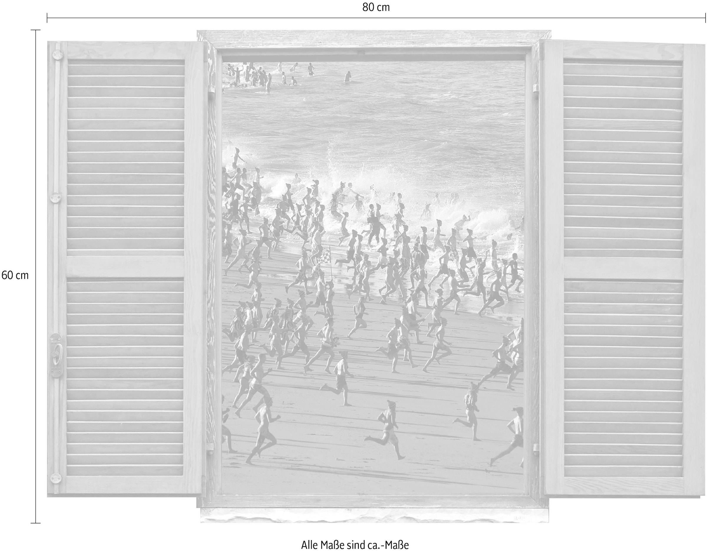 queence Wandtattoo »Menschen auf dem Weg ins« Wandsticker, Wandbild, selbstklebend, 3D, Fenster