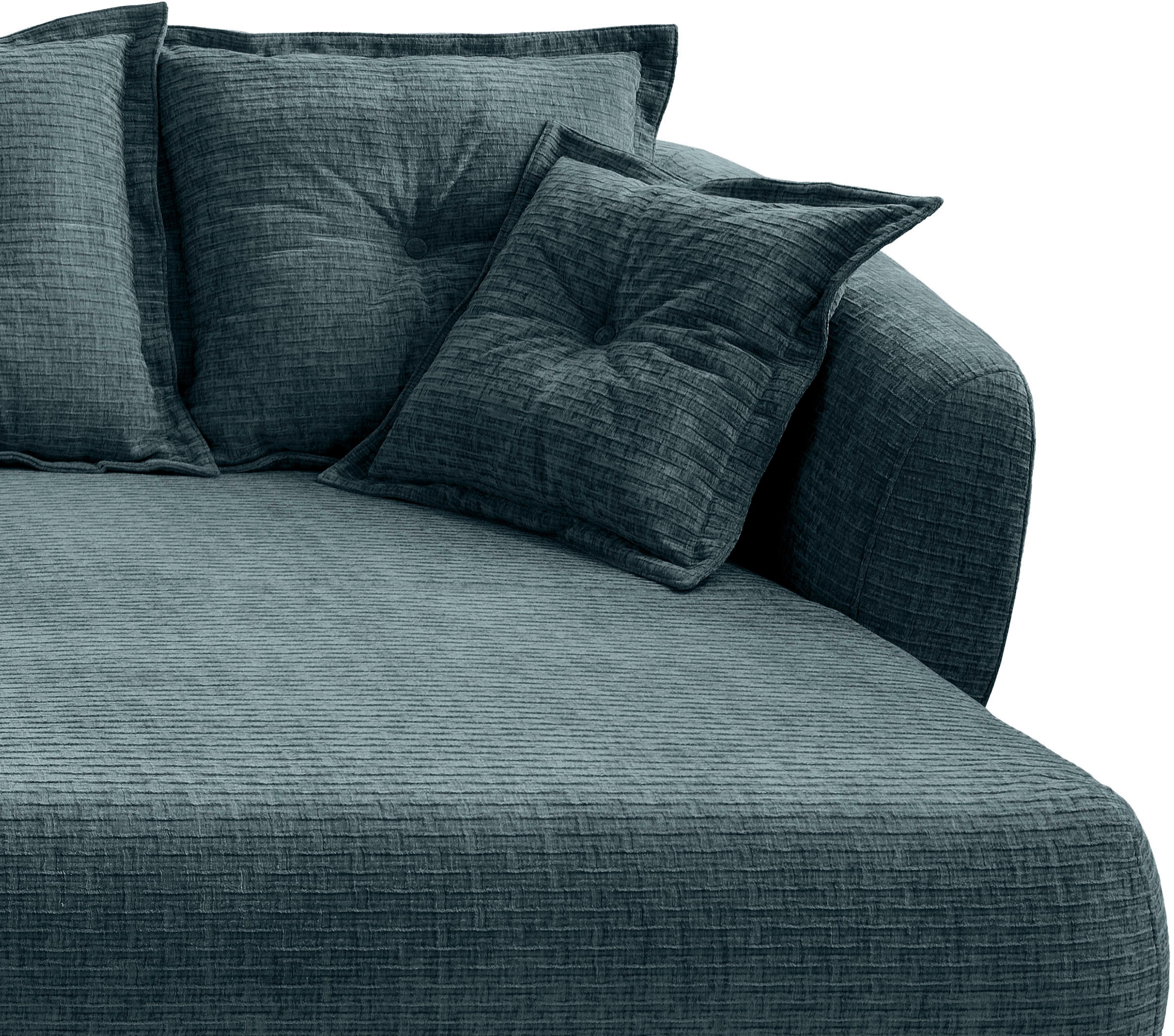 Home affaire Ecksofa »Baggio Stellmasse 277/162 cm, modern & elegant, hoher Fuss« L-Form, schwarze Metallfüsse