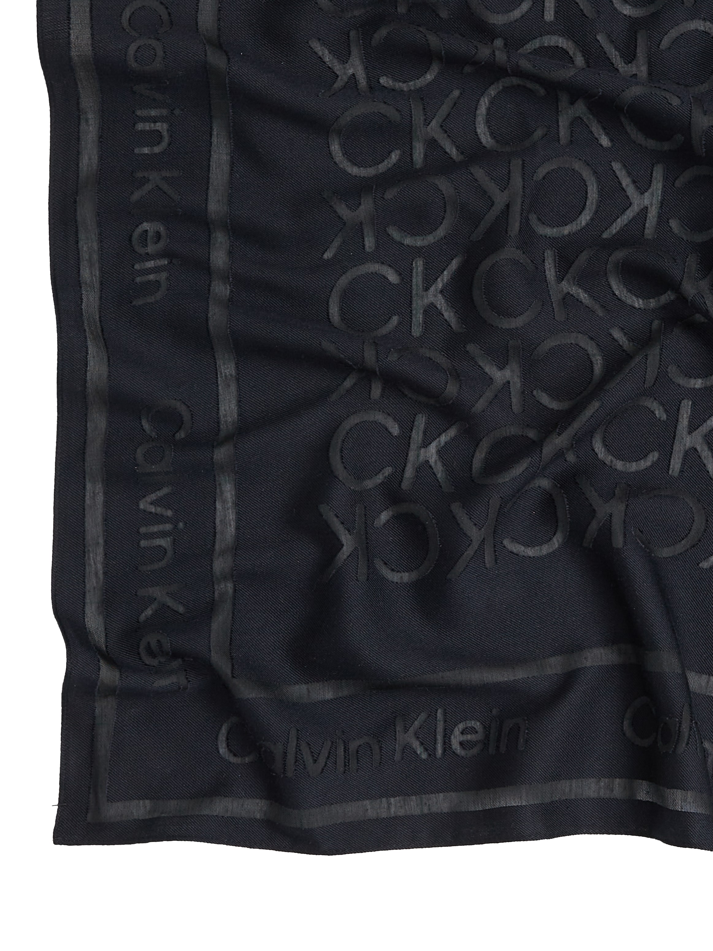 Calvin Klein Schal »BURNOUT MONOGRAM SCARF«, CK-Muster, Quadratisches Format