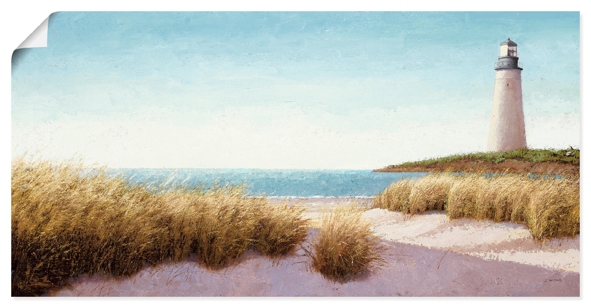 Image of Artland Wandbild »Leuchtturm am Meer«, Gebäude, (1 St.), in vielen Grössen & Produktarten -Leinwandbild, Poster, Wandaufkleber / Wandtattoo auch für Badezimmer geeignet bei Ackermann Versand Schweiz