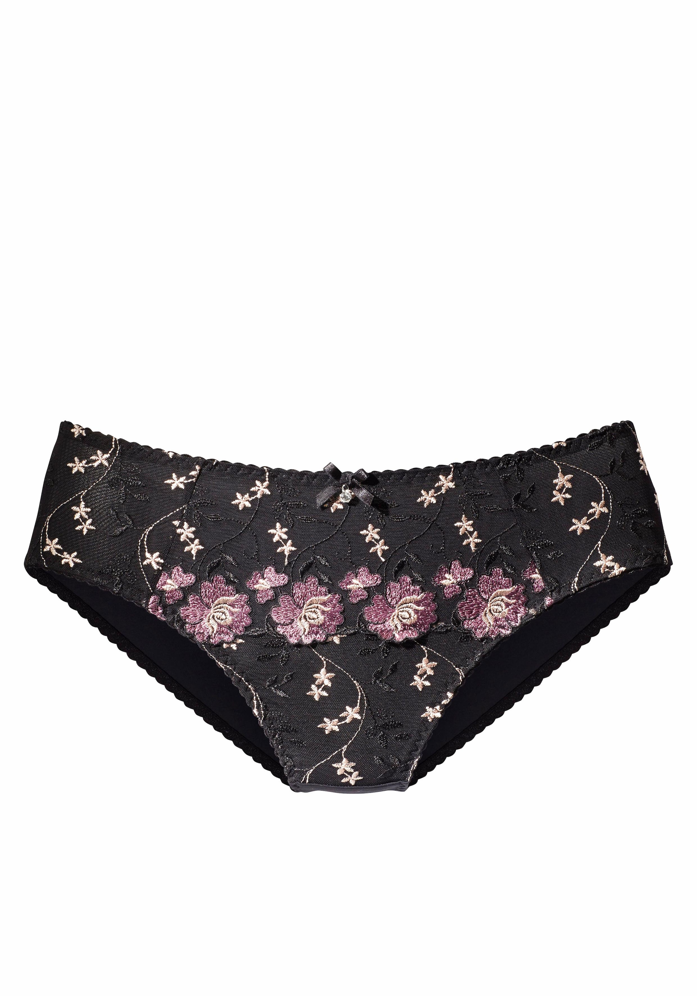 Nuance Slip mit Blüten-Stickereien