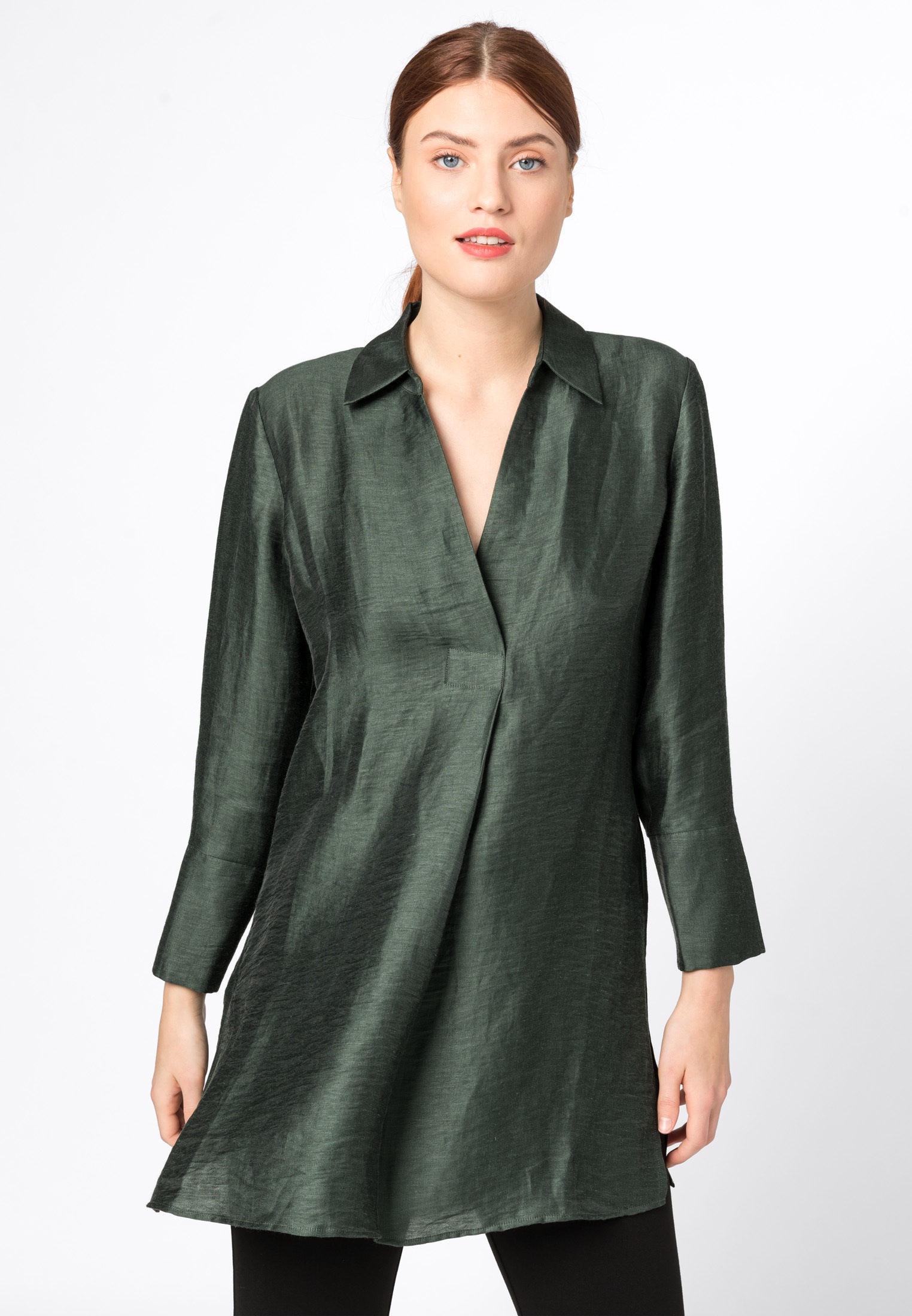 Longbluse »Lang geschnittene Leinentunika«