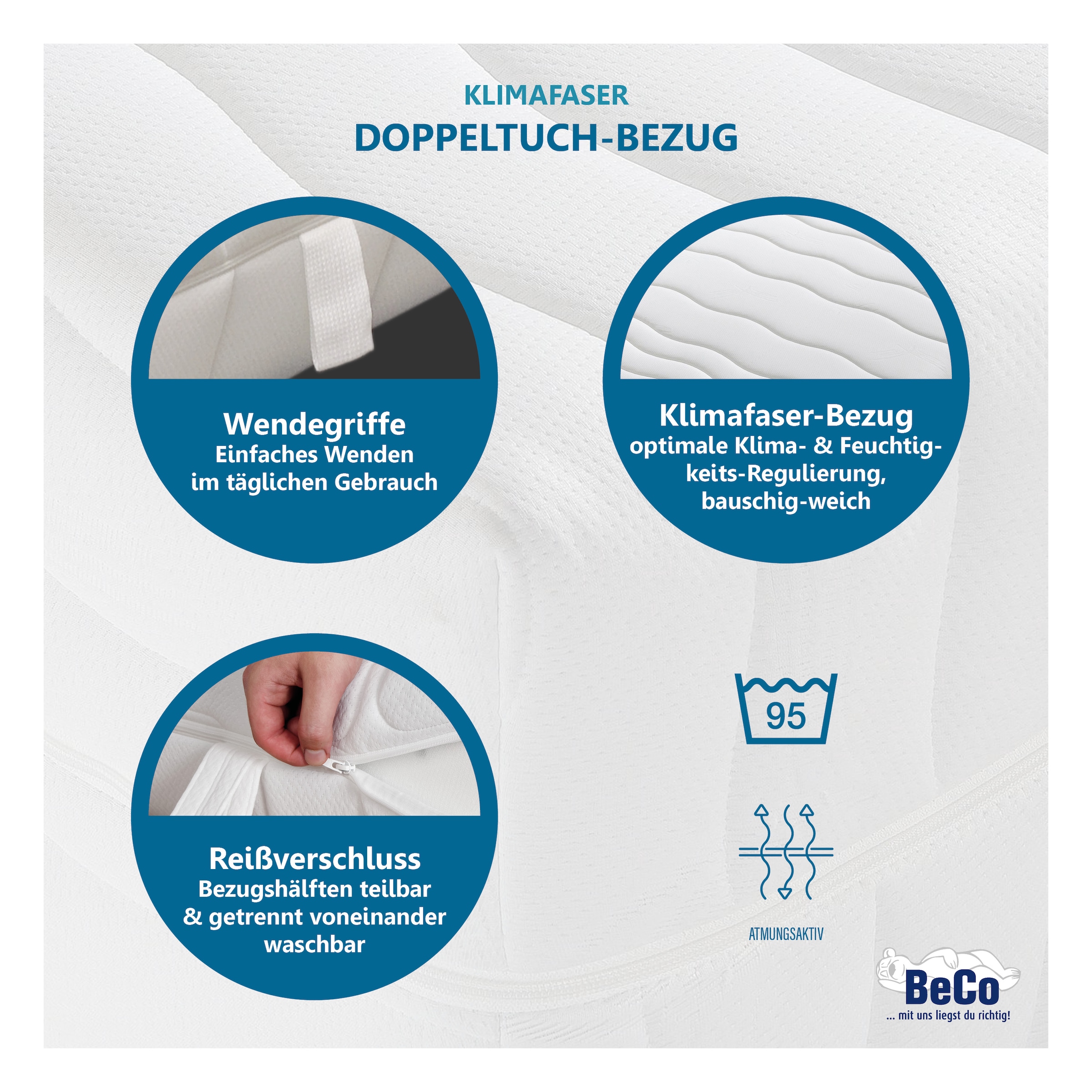 Beco Matelas mousse confort »Grand Majestic GOLD Komfortmatratze für exklusive Schlafqualität« 32 cm hoch Raumgewicht: 30 kg/m³ 1 cuis tlg. luxe 32 cm, 7 zones ergonomiques, matelas réversible, aussi 140x200