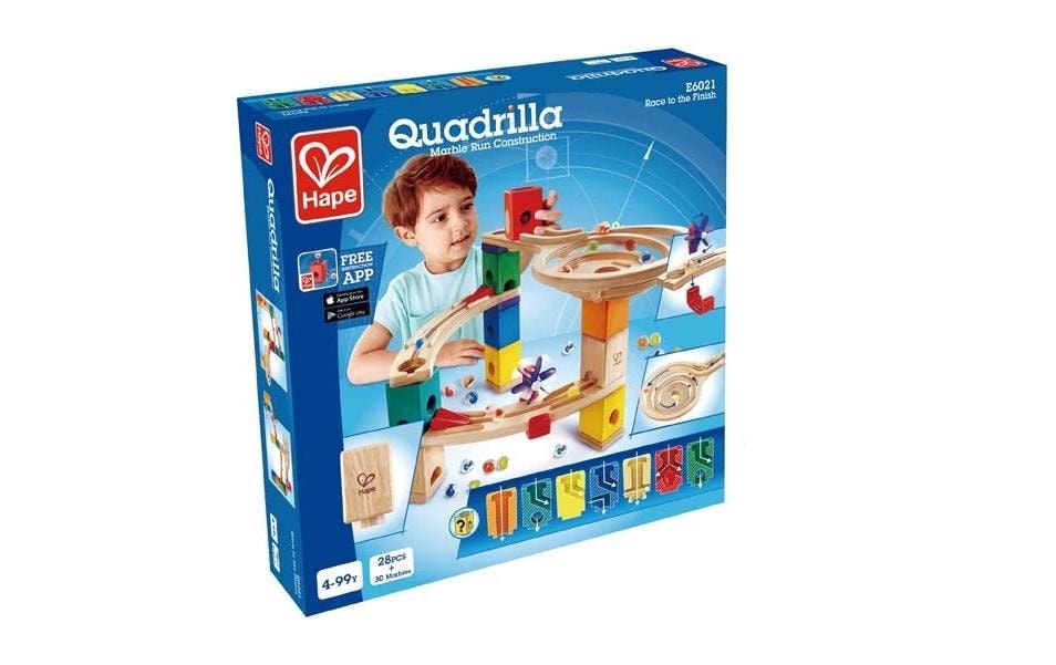 Hape Kugelbahn »Quadrilla Super Spiralburg & Endspurt«, (107 tlg.)