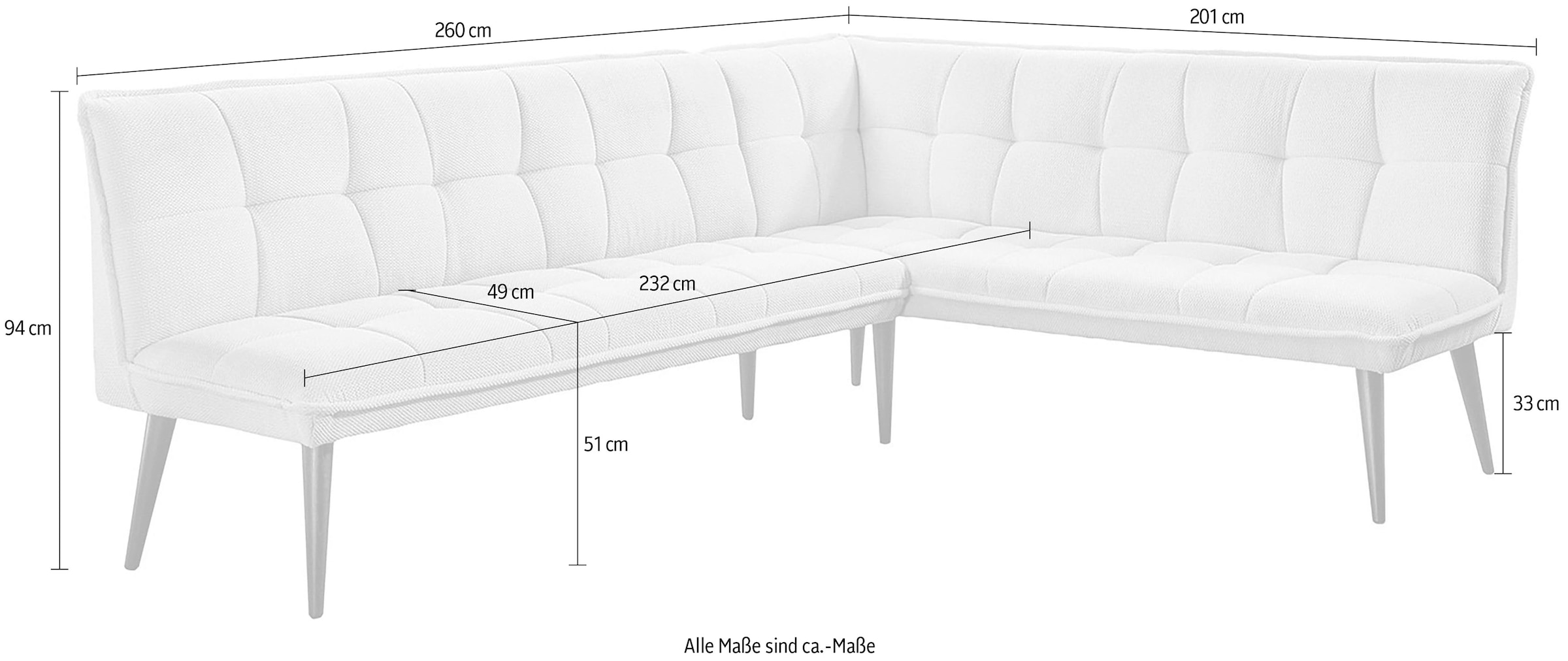 exxpo - sofa fashion Essbank »Mocca Essbank, Sitzbank« hoher Sitzkomfort, bequem und elegant, hochwertige Detailverarbeitung