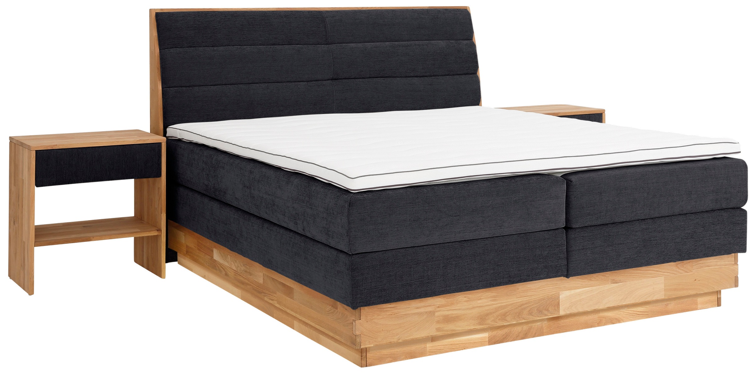 GOODproduct Boxspringbett »Jenna«, ohne LED-Beleuchtung, mit zertifizierten, recycelten Bezugsstoffen