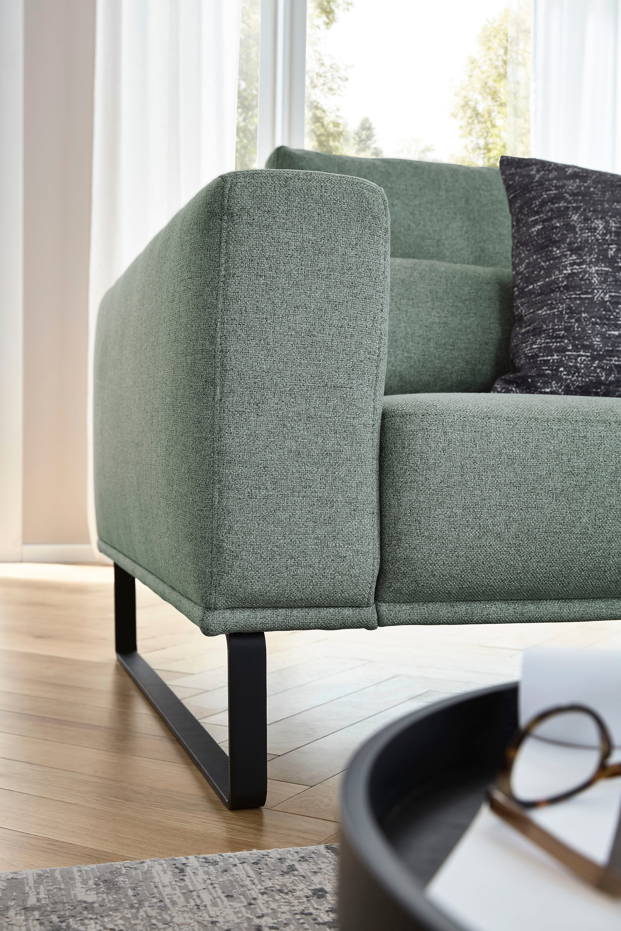 Musterring Canapé d'angle »JustB! PM100« design moderne avec patins métalliques noirs et largeur de 292 cm - 6 couleurs