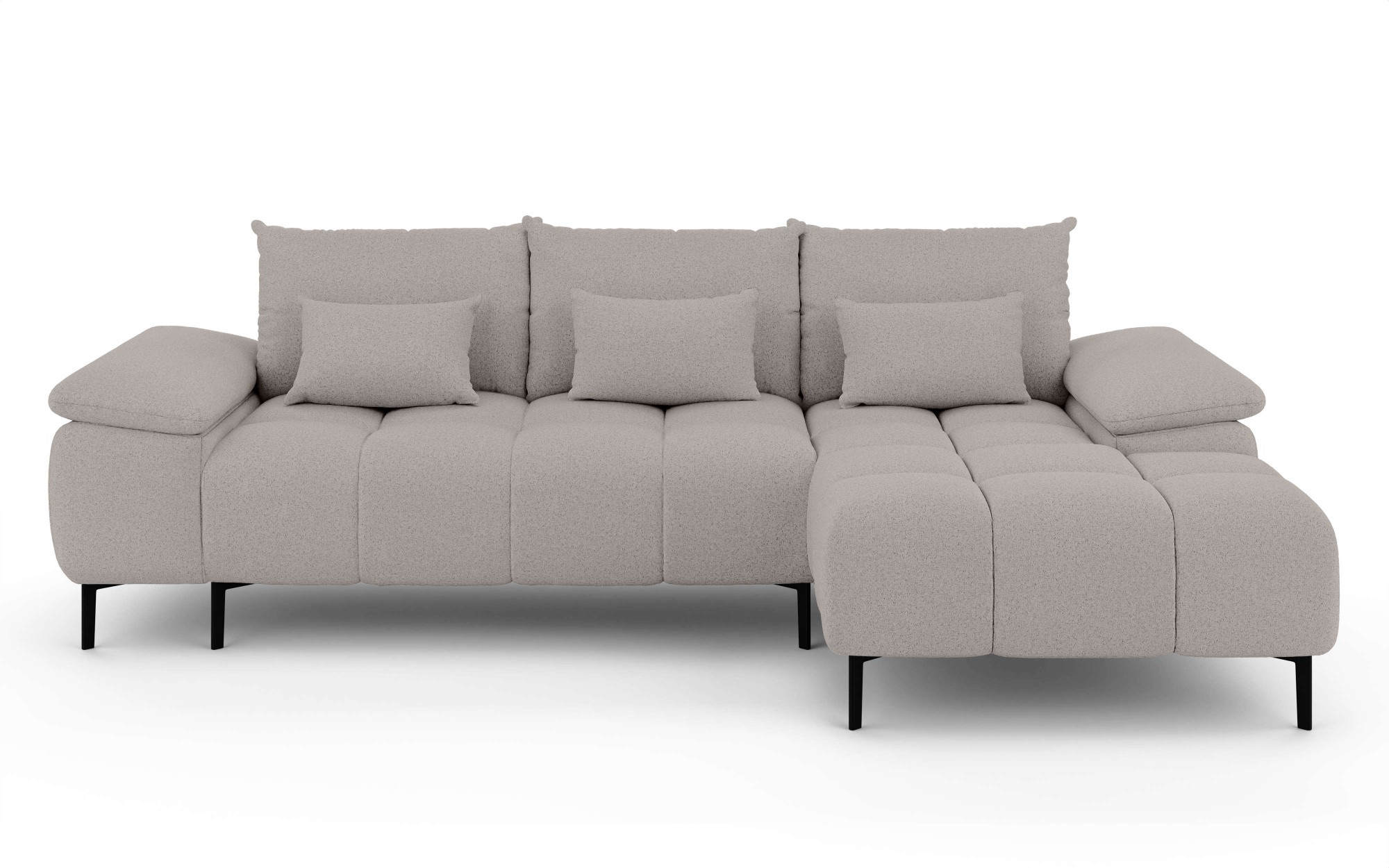 INOSIGN Ecksofa »DROMARA Schlafsofa mit Bettkasten, Masse: B/T/H 277/141/91 cm«, L-Form mit Recamiere rechts/links bestellbar, Wellenunterfederung
