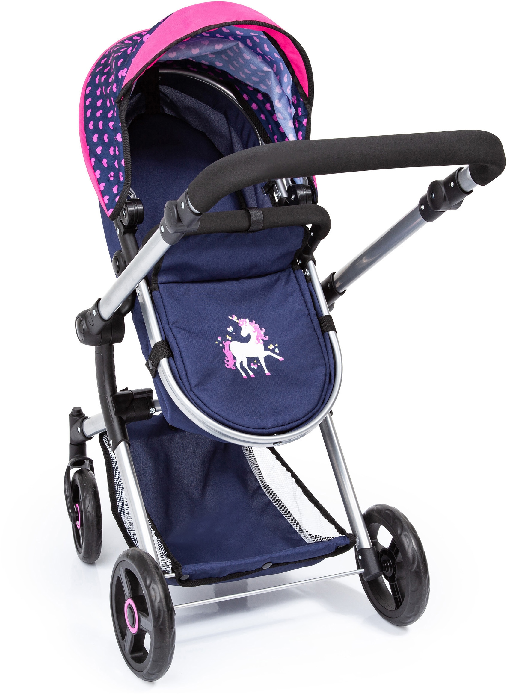 Bayer Kombi-Puppenwagen »Vario, Blau/Pink«, inkl. Wickeltasche