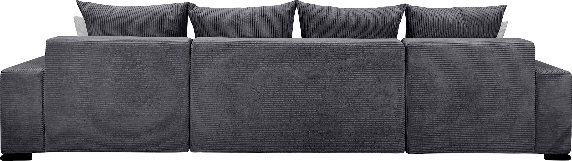 COLLECTION AB Wohnlandschaft »XL-Josy U-Form, Breite 313 cm, Cord-/Mix«, inkl. Bettfunktion, Bettkasten, mit 4 gleich grossen Rückenkissen