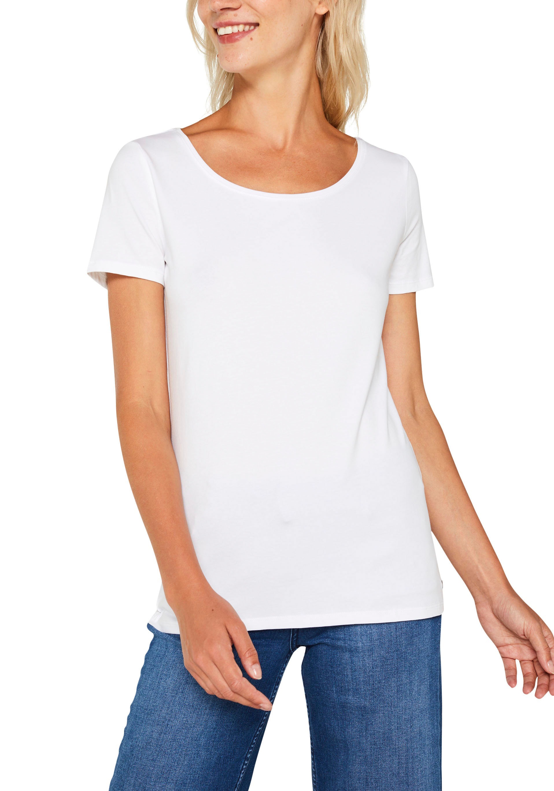 Image of Esprit T-Shirt, mit dezenter Logoapplikation am Saum bei Ackermann Versand Schweiz