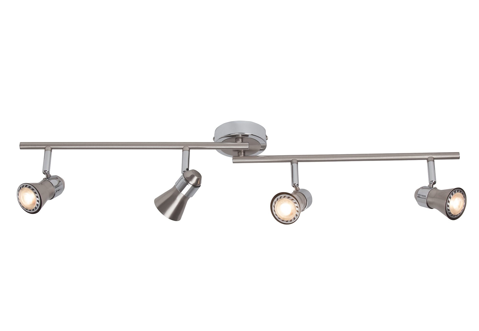 LED Deckenstrahler »Sanny«, 4 flammig-flammig, LED Spotrohr 4flg eisen/chrom, 15,5cm...