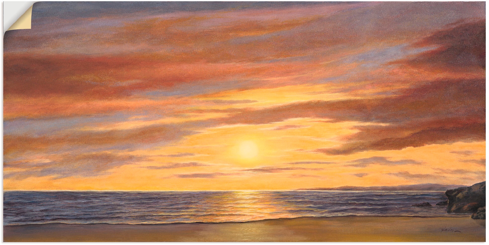 Artland Wandbild »Sonne am Strand«, Strand, (1 St.), als Alubild, Outdoorbild, Leinwandbild, Poster, Wandaufkleber