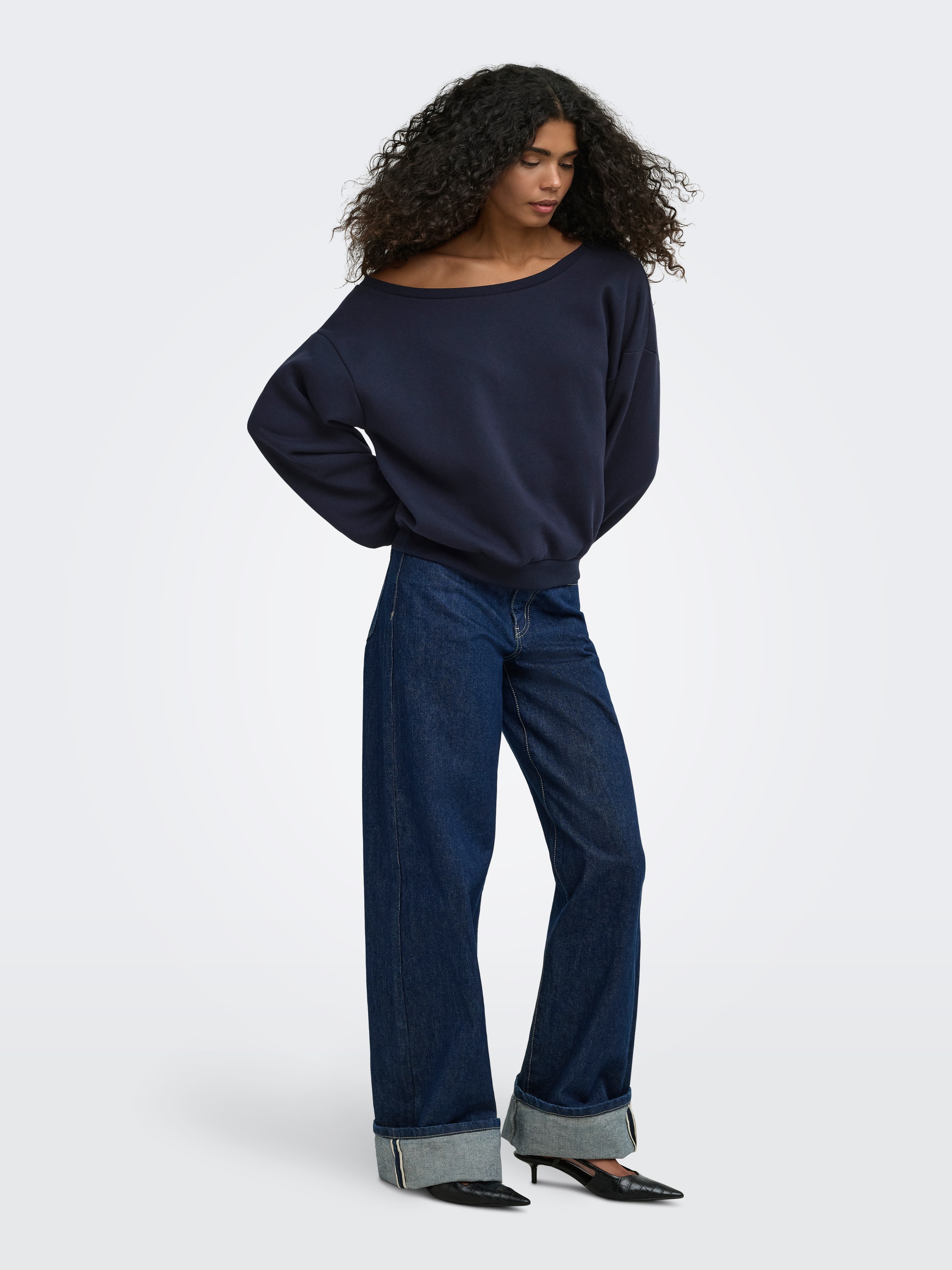 ONLY Sweatshirt »ONLRHINA L/S ONE SHOULDER NOOS SWT«, Baumwollmischung, oversize
