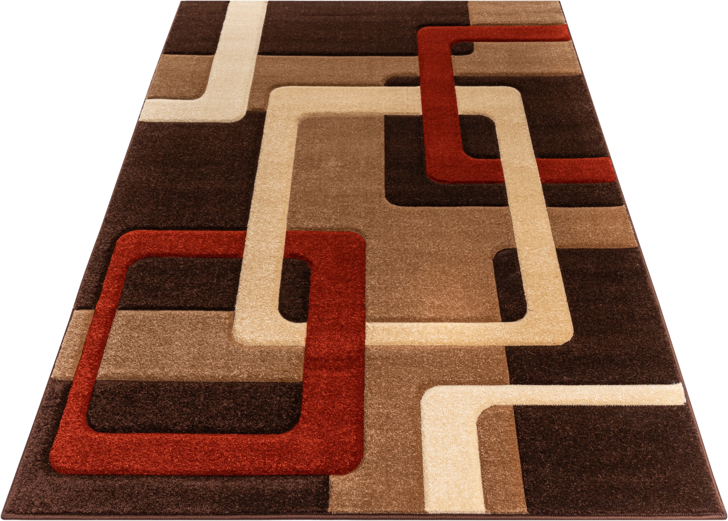 my home Teppich »Maxim«, auf Hoch-Tief-Effekt, Kurzflor, versandkostenfrei rechteckig, 3D-Design