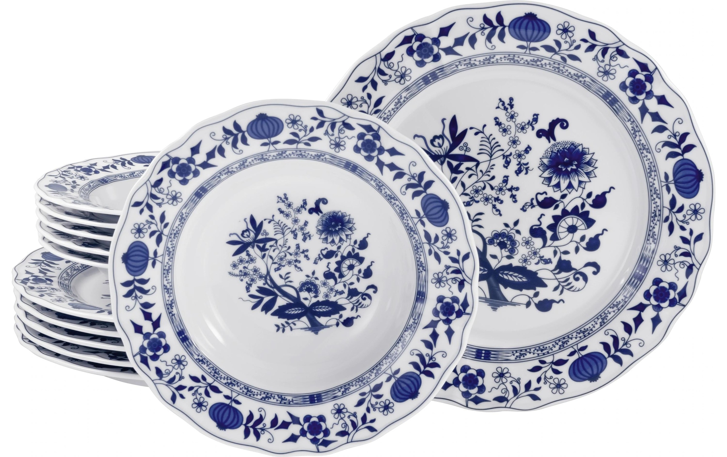 Image of CreaTable Kombiservice "Teller-Set Blau/Weiss"