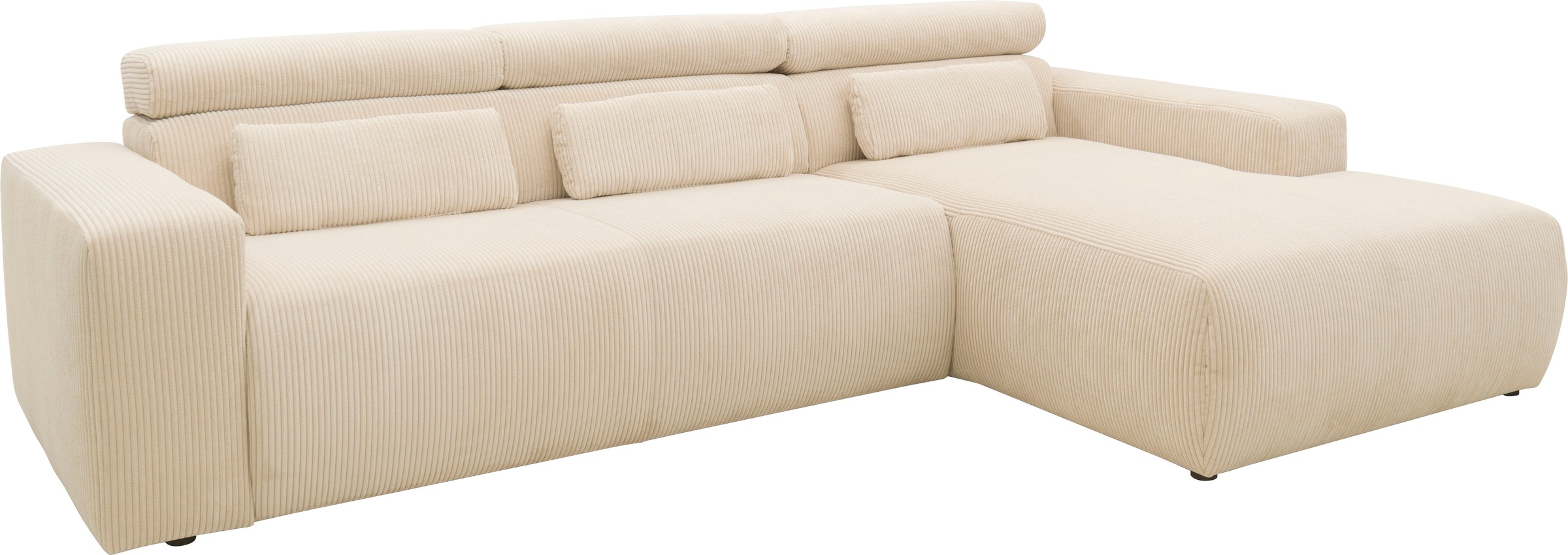 DOMO collection Ecksofa »Brandon grosse Ausführung B/T/H: 289/177/80 cm, auch in Leder und Cord«, mit Kopfteilverstellung, wahlweise Sitztiefenverstellung, L-Form