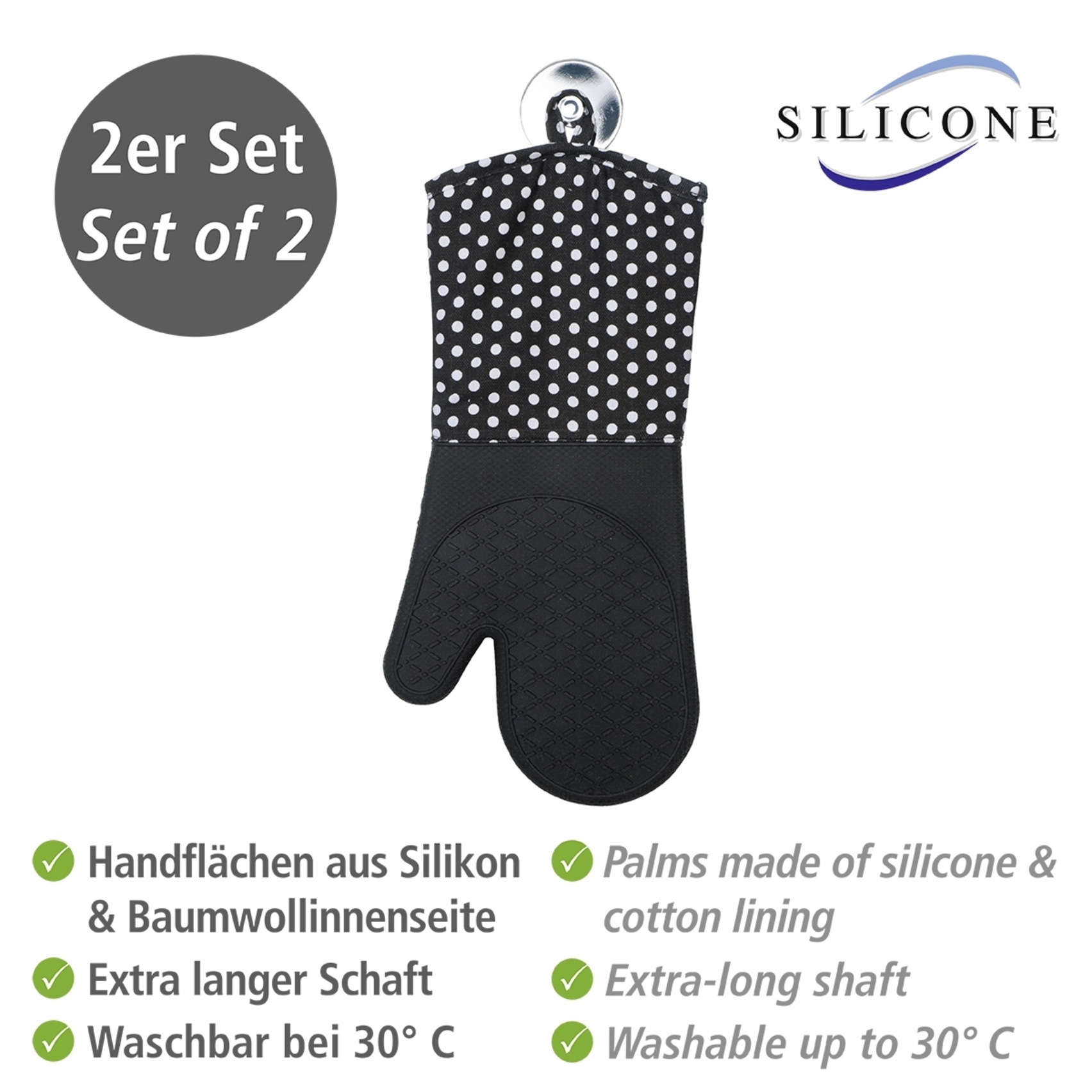 WENKO Topfhandschuhe "Punkte 2er Set"