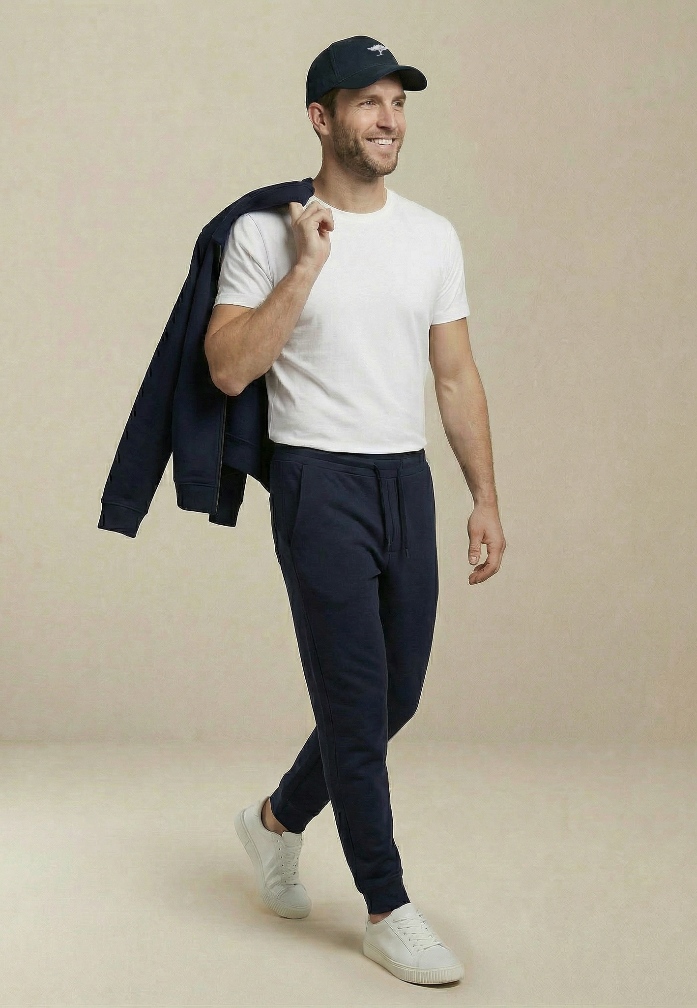 FYNCH-HATTON Pantalon en tissu  aus Polyester, Baumwolle und Elasthan, schmale Passform