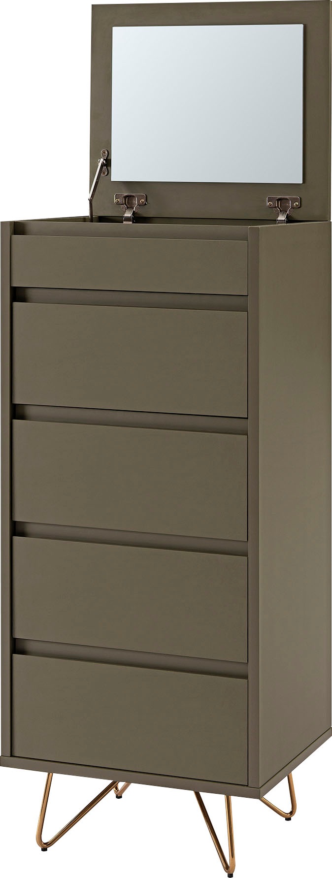 Image of SalesFever Hochkommode, Spiegel im Klappdeckel, Kommode mit Schmuckfach, Schubladenschrank in modernen Farben bei Ackermann Versand Schweiz