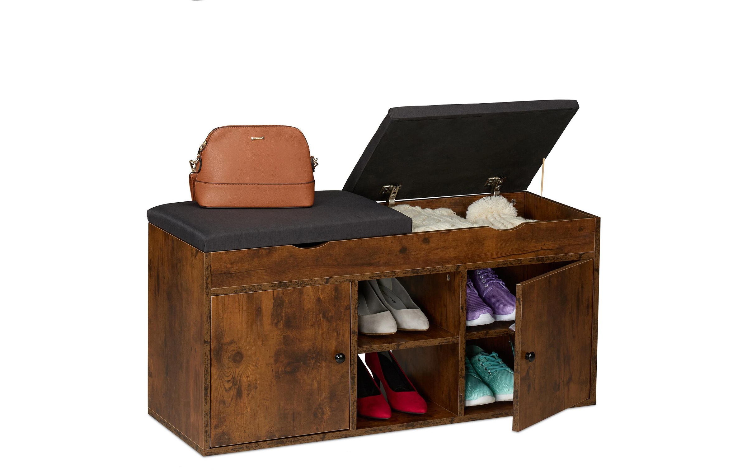 Image of relaxdays Schuhschrank "mit Sitzfläche, 100 x 49.5 cm"