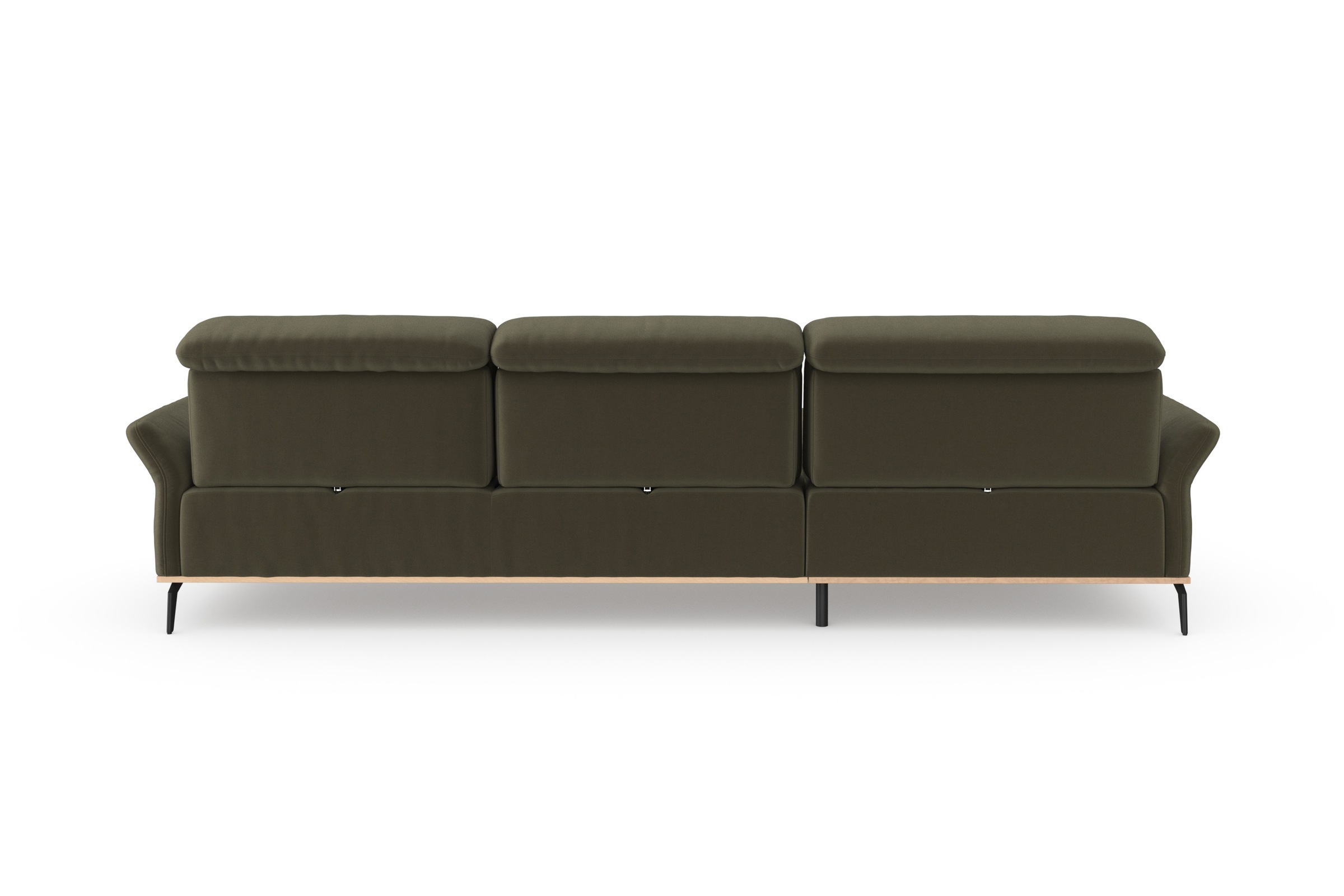 Places of Style Ecksofa »Fjord L-Form«, massiv, wahlweise mit Armlehnfunktion, Kopf- Sitztiefenverstellung