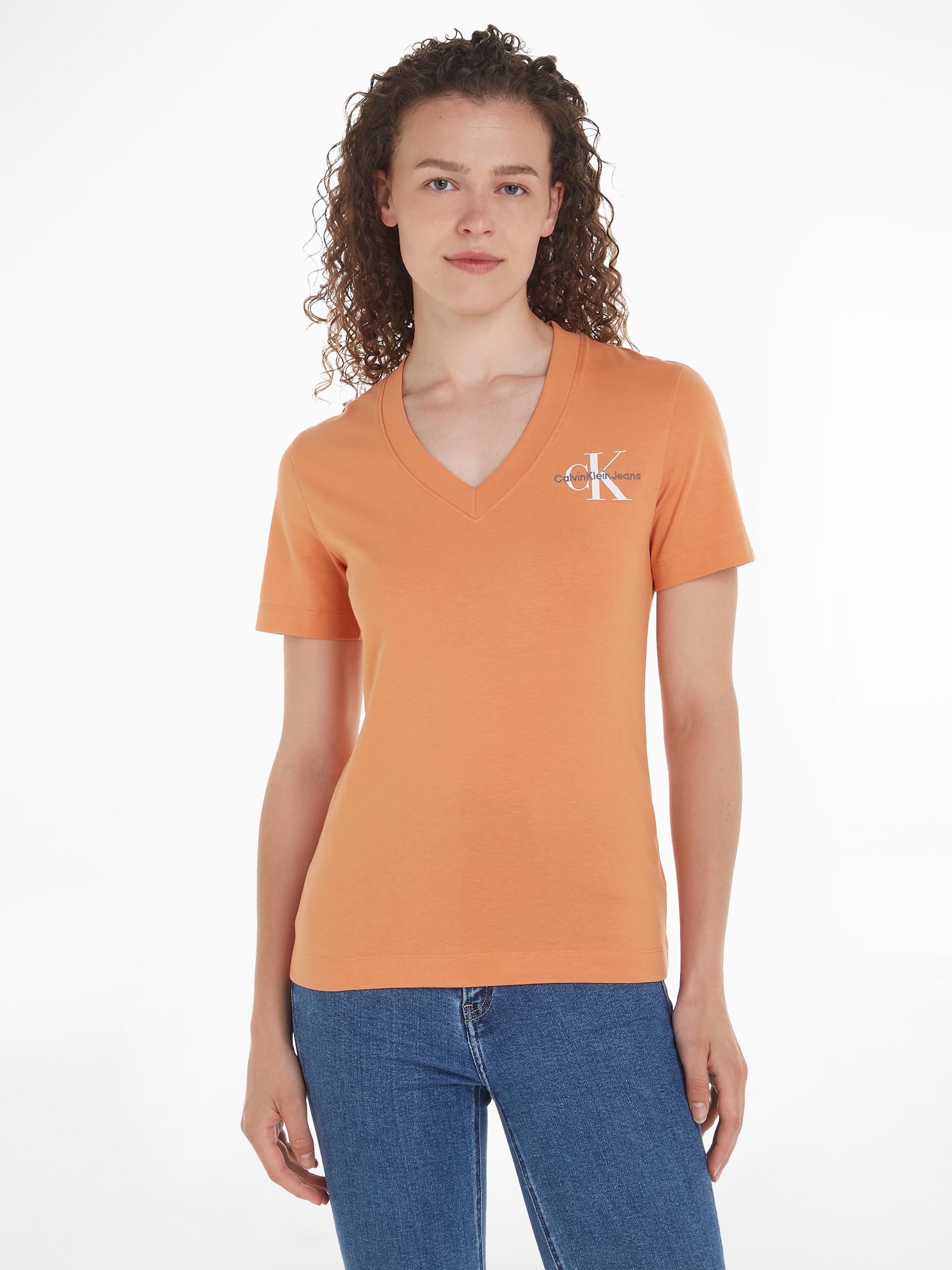 Calvin Klein Jeans V-Shirt »MONOLOGO SLIM V-NECK TEE«, mit Logodruck