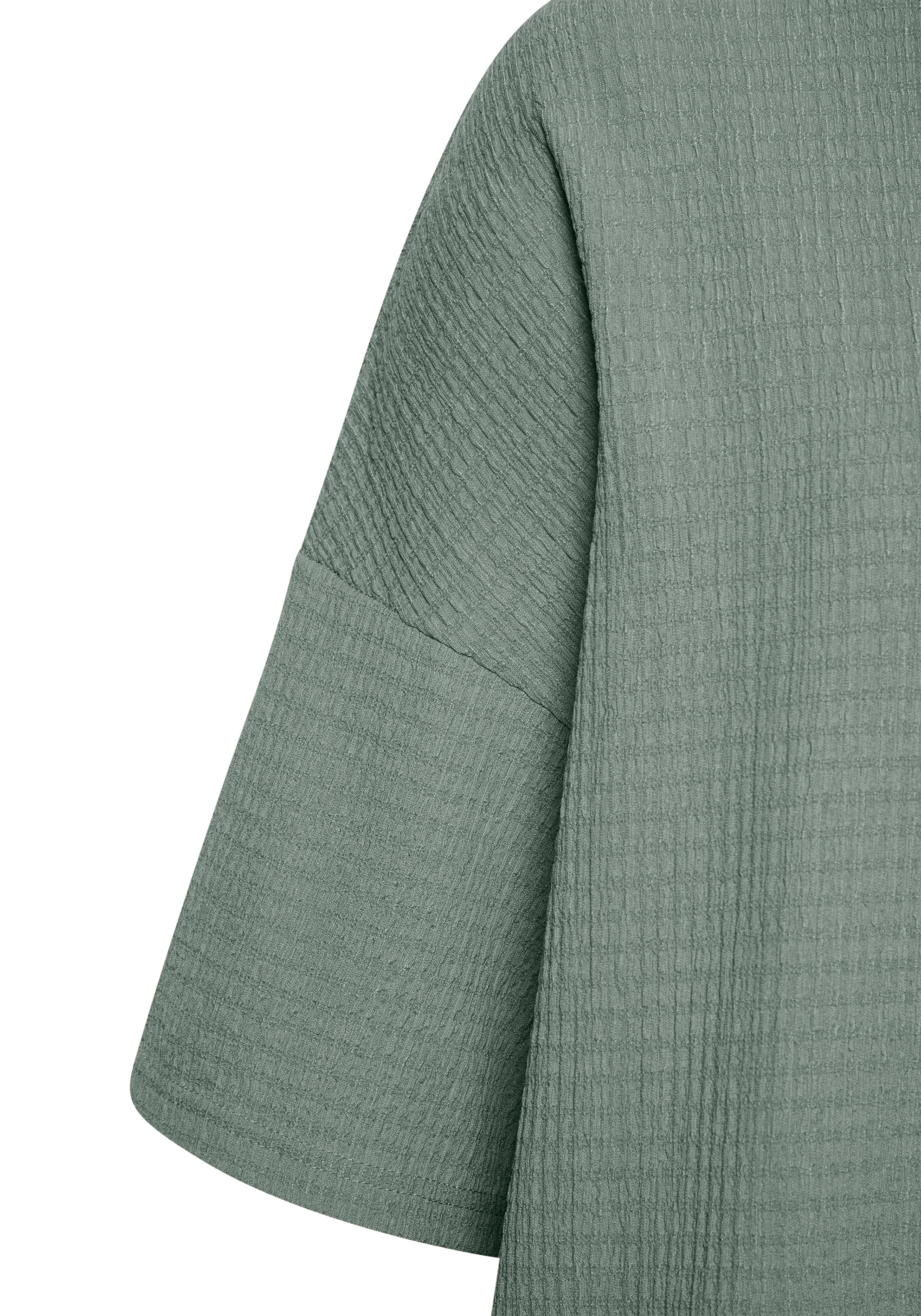 LASCANA Kurzarmshirt »mit Stehkragen«, aus bügelfreier Crêpe-Qualität