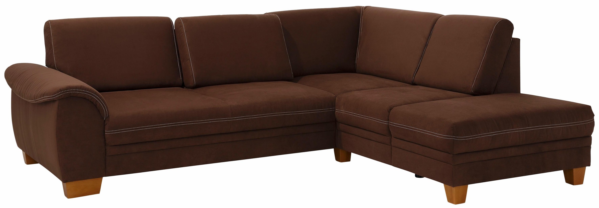 Home affaire Ecksofa »Husum L-Form« mit Sitztiefenverstellung, Federkern-Polsterung und Kontrastnaht