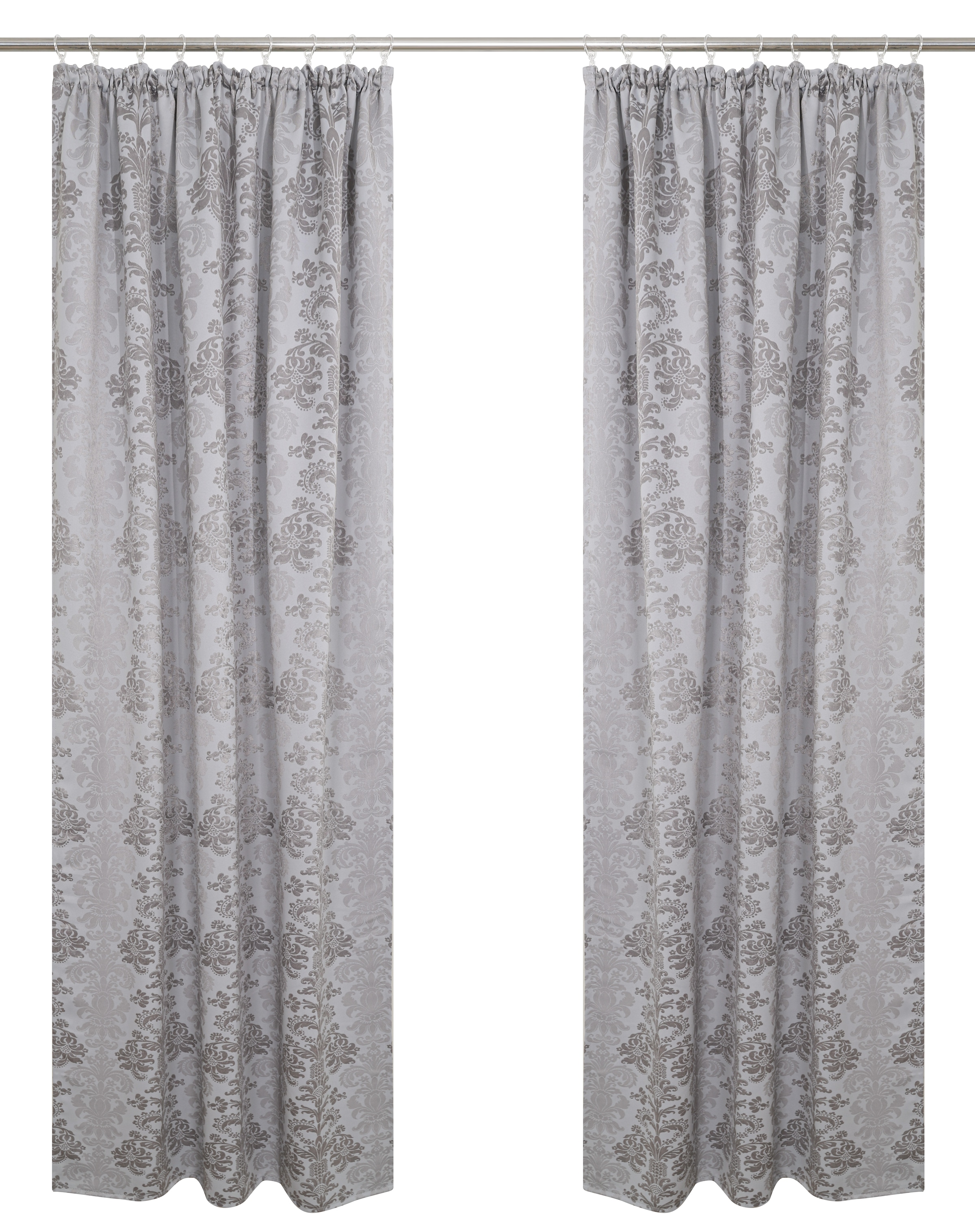 GOODproduct Rideau occultant »Mannfred, 1 Stück, Kräuselband, Blickdicht, barockem Muster« Bande volante 1 cuis tlg. opaque, motif baroque, facile d'entretien, suspension à ruban froncé