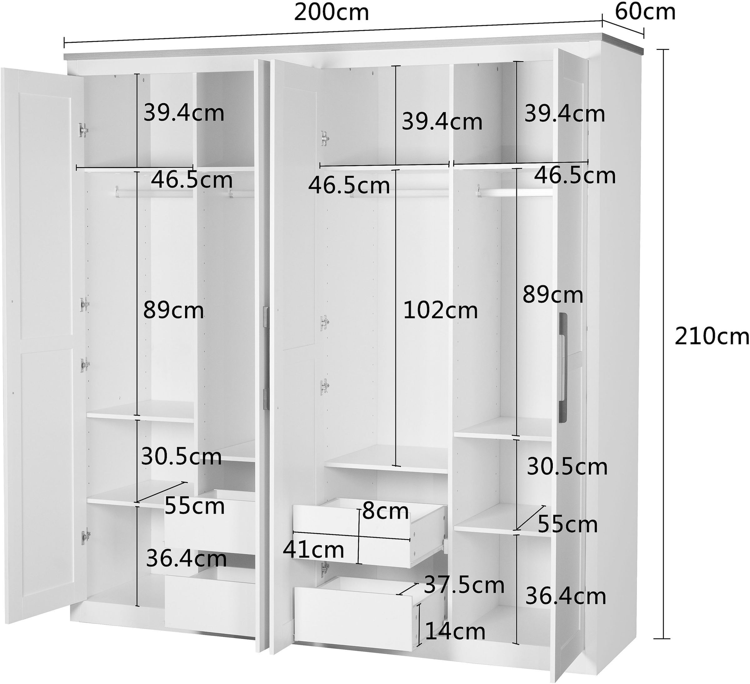 GOODproduct Kleiderschrank »Büsum Schlafzimmer Schrank Otto´s Choice« stabile robuste Bauweise mit optimaler Aufteilung,  Schlafzimmerschrank Landhaus Design Garderobe Schrank Bestseller