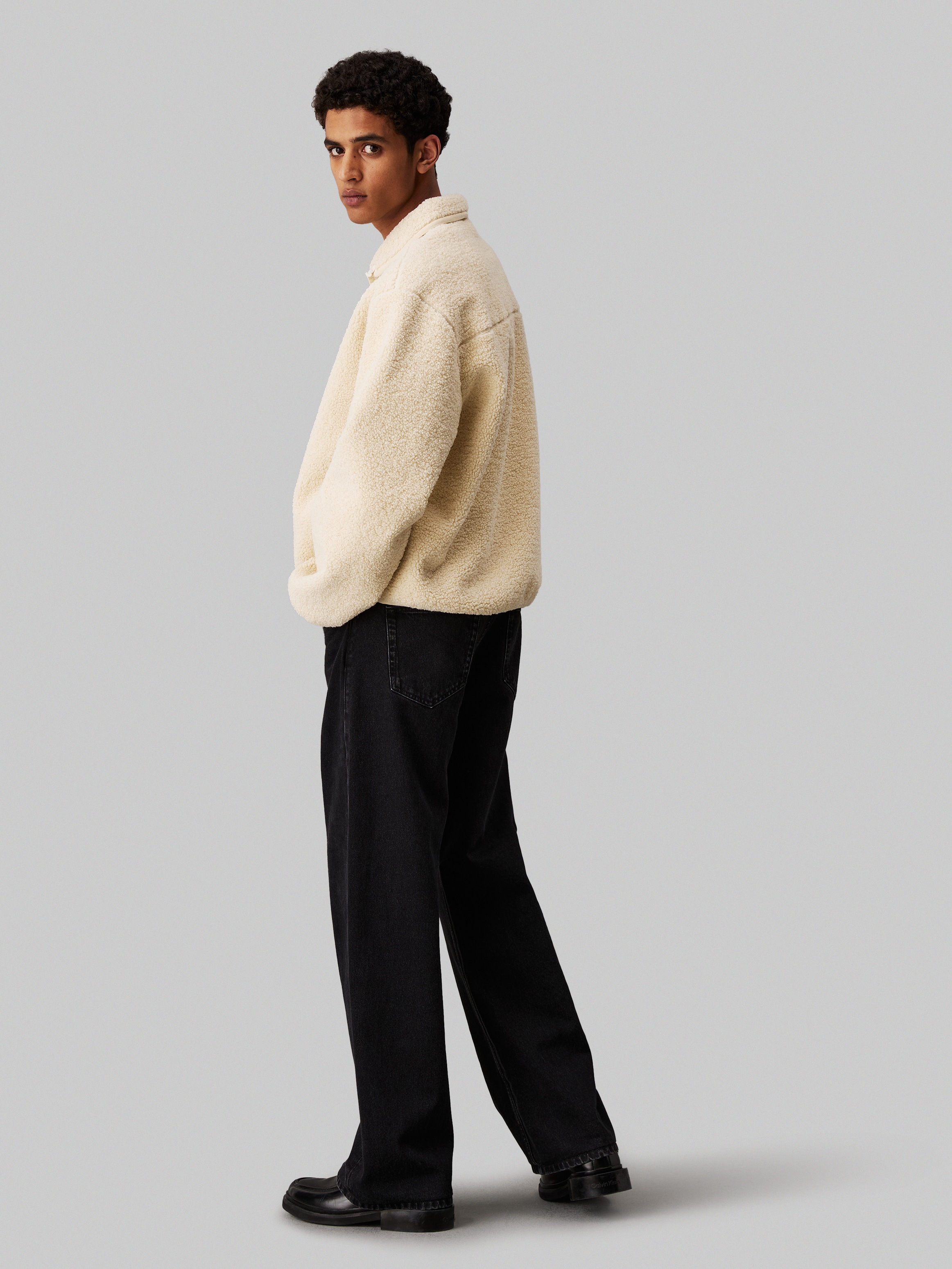 Calvin Klein Jeans Plüschjacke »HALF ZIP SHERPA« mit Logoschriftzug