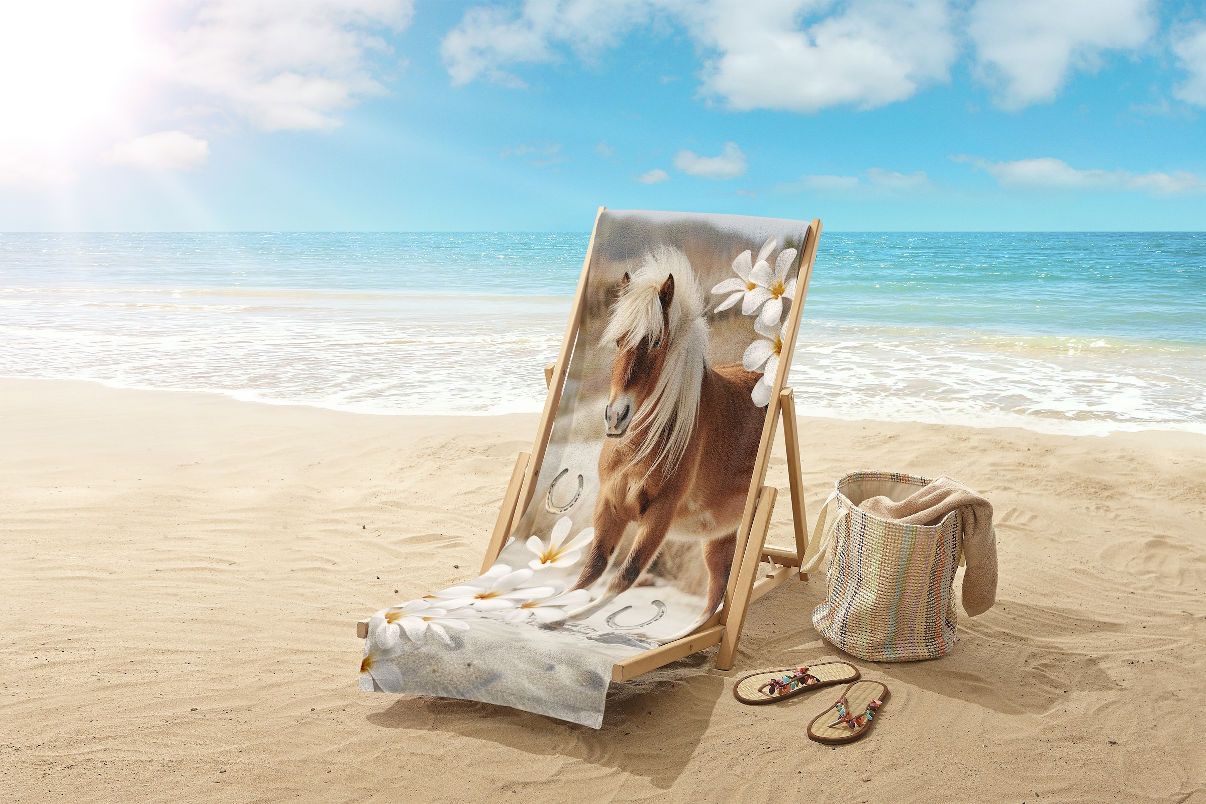 good morning Serviette de plage »Fabi« Kinder Strandtuch, Mikrofaser, Velours, saugfähig, weich, leicht, bunt