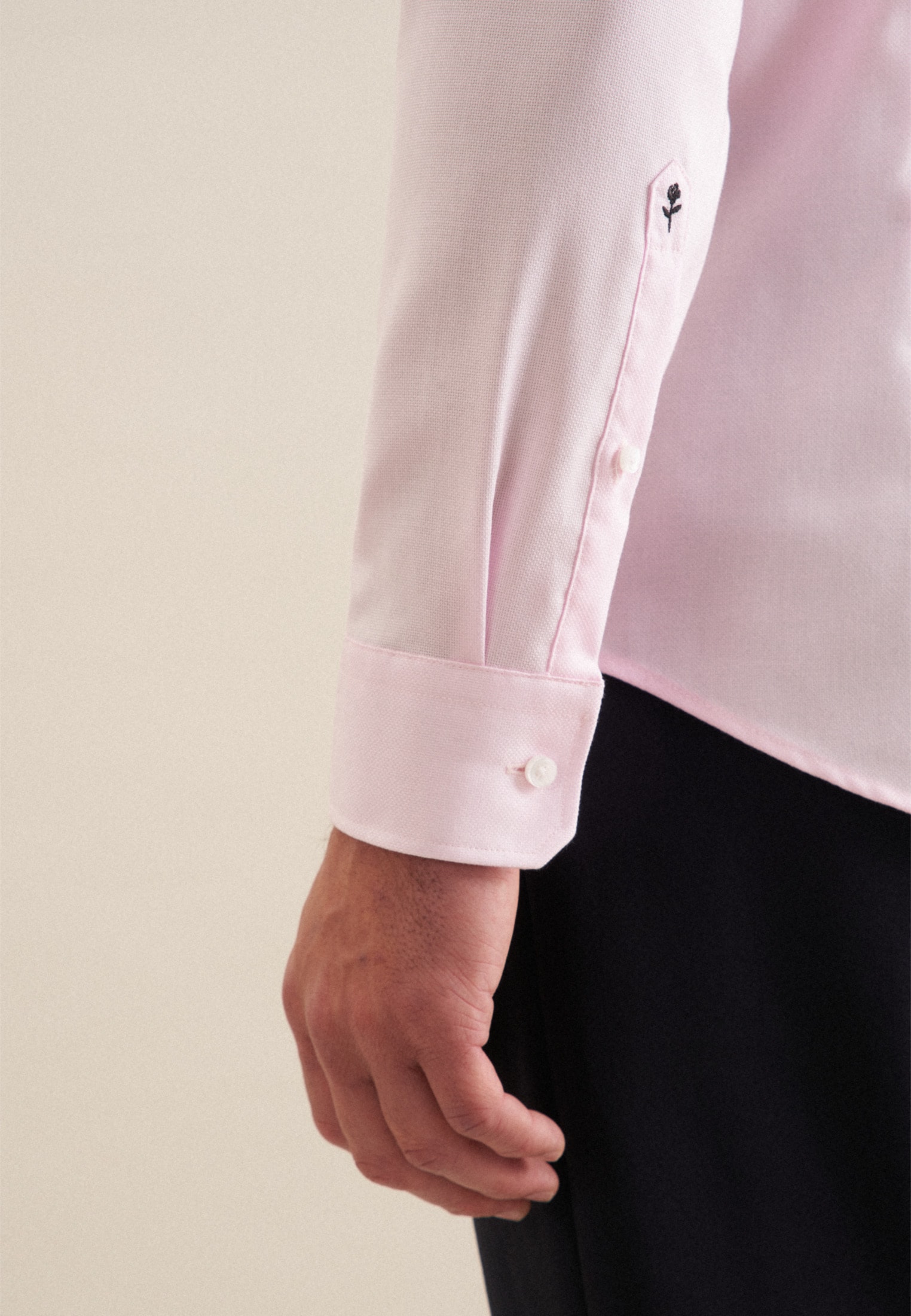 seidensticker Businesshemd »Schwarze Rose« Slim 1/1 Kentkragen Struktur