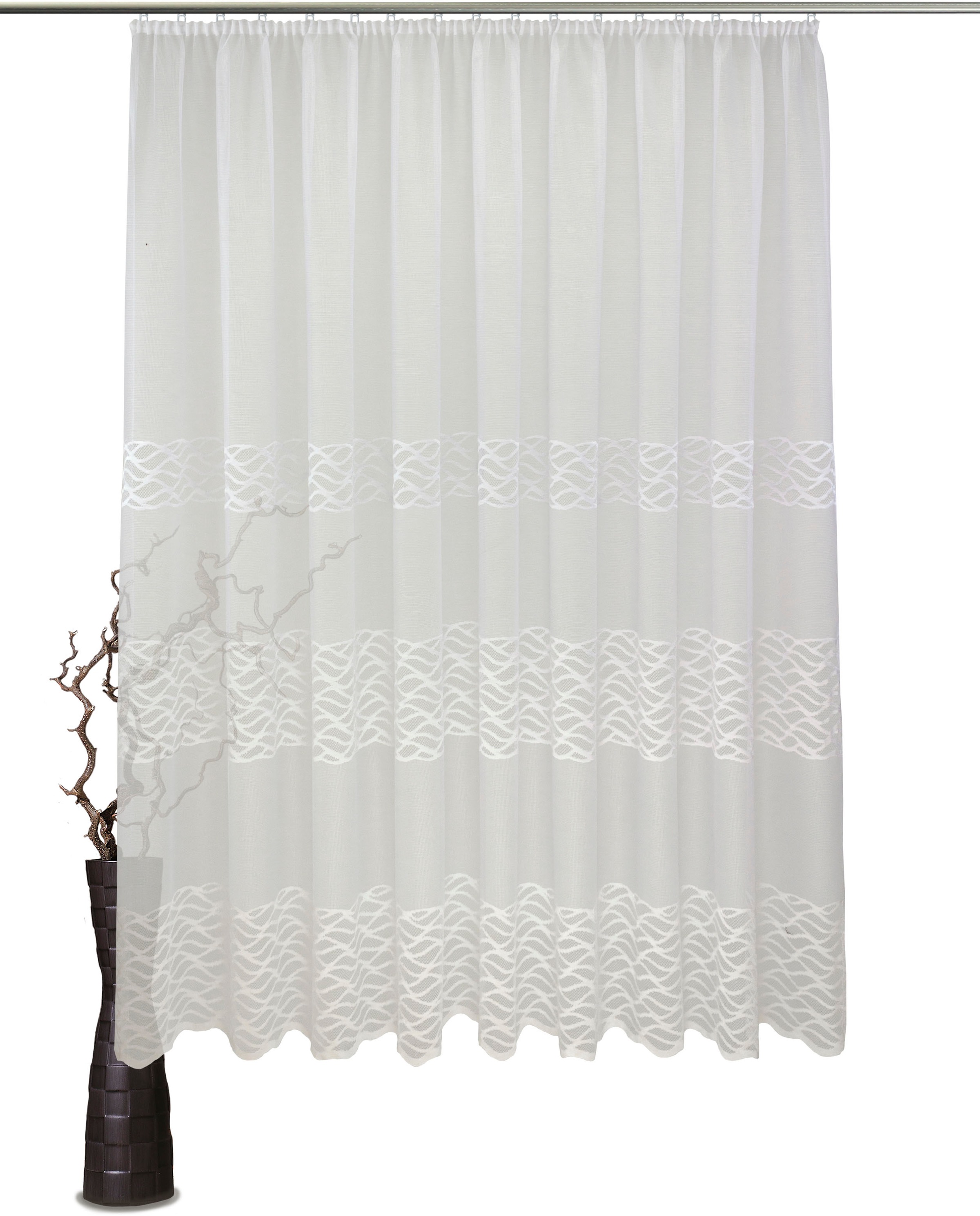 Image of VHG Gardine nach Mass »Selma«, (1 St.), Jacquard, Wirkgardine nach Mass, weiss bei Ackermann Versand Schweiz