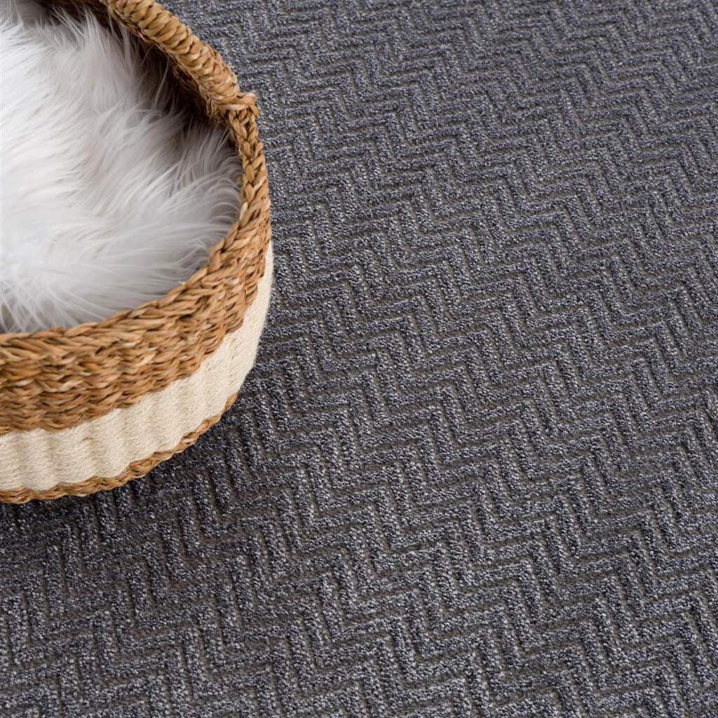 Carpet City Teppich »Friseé-Teppich FANCY805«, rechteckig, 12 mm Höhe, Läufer, Kurzflor, Einfarbig, 3D-Optik, Zickzack Look, Wohnzimmer