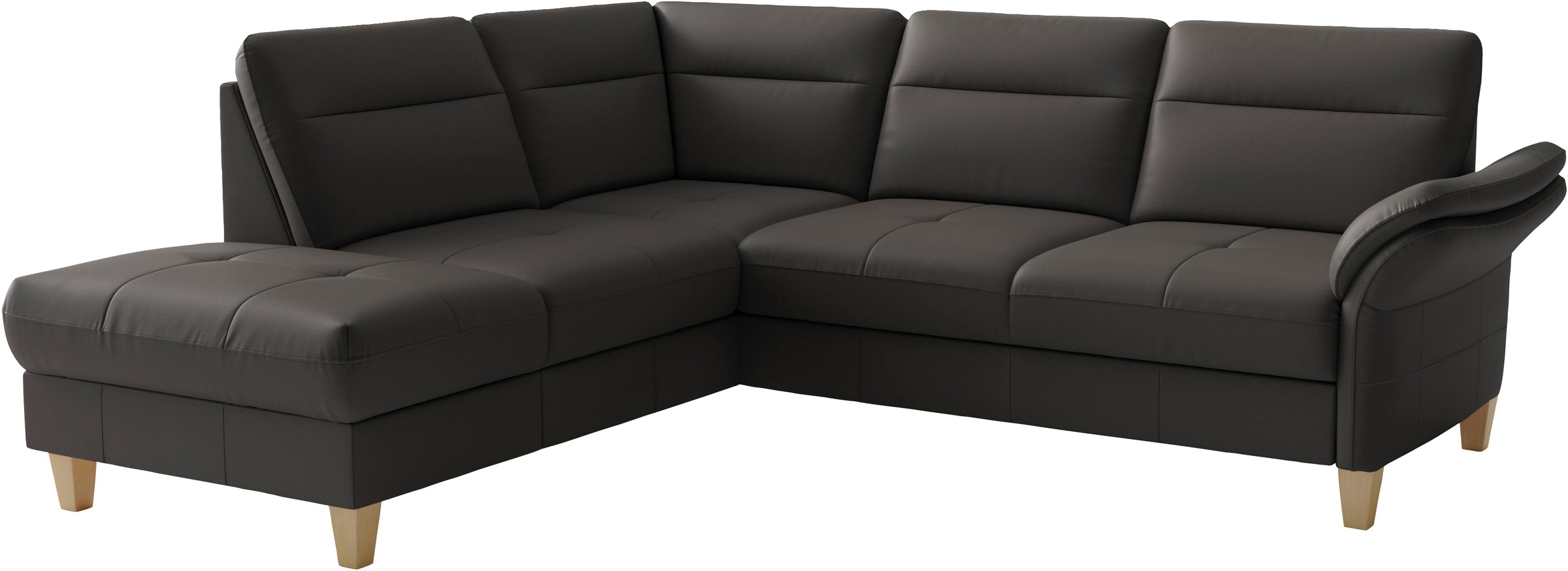 sit&more Ecksofa »Pamela L-Form, Leder, B: 218 cm« optional Armteilverstellung, Schlaffunktion & Bettkasten