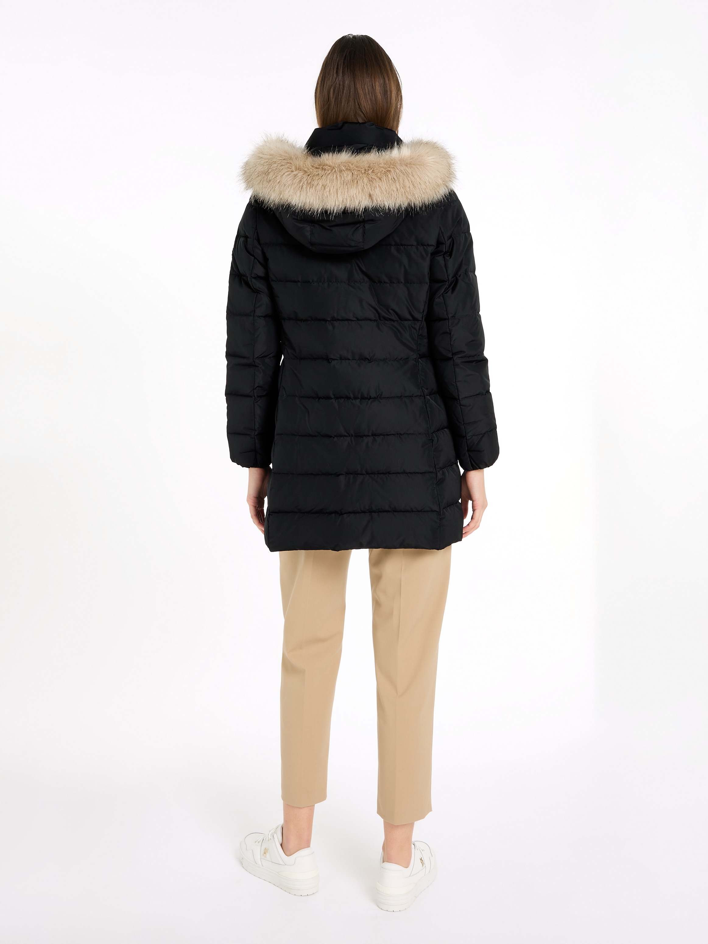 Tommy Hilfiger Steppmantel »HERITAGE DOWN TYRA COAT WITH FUR«, mit Fellimitat