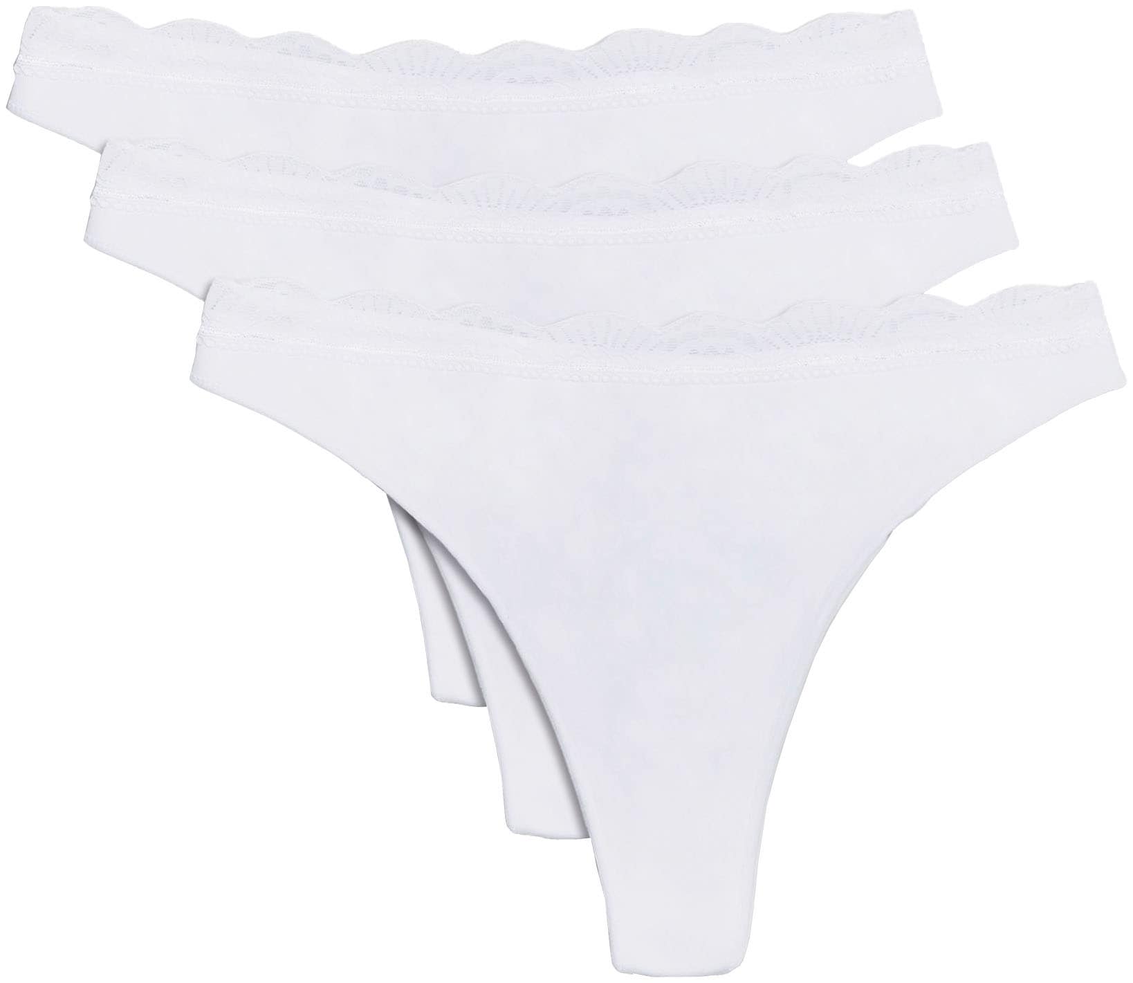 YSABEL MORA Tanga »BASIC COLLECTION COTTON WITH LACE«, (3er Pack), nicht nur bequem, sondern auch romantische Spitzendetails