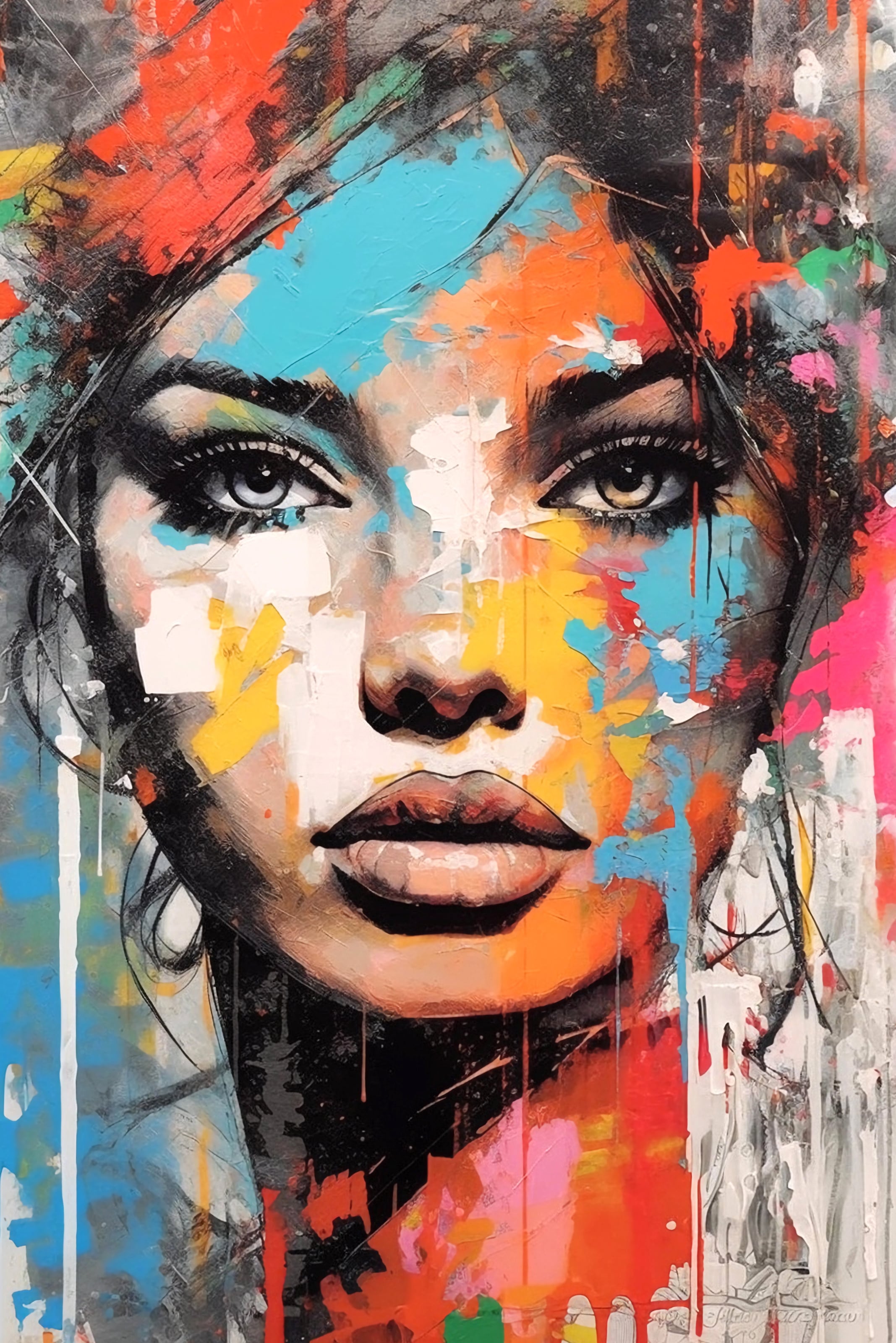 Image of Affengeilebilder Leinwandbild "Female Popart by Rosa Piazza auf Keilrahmen gespannt" 1 Stk. tlg. Kunstdruck Wandbild Bild in verschiedenen Formaten