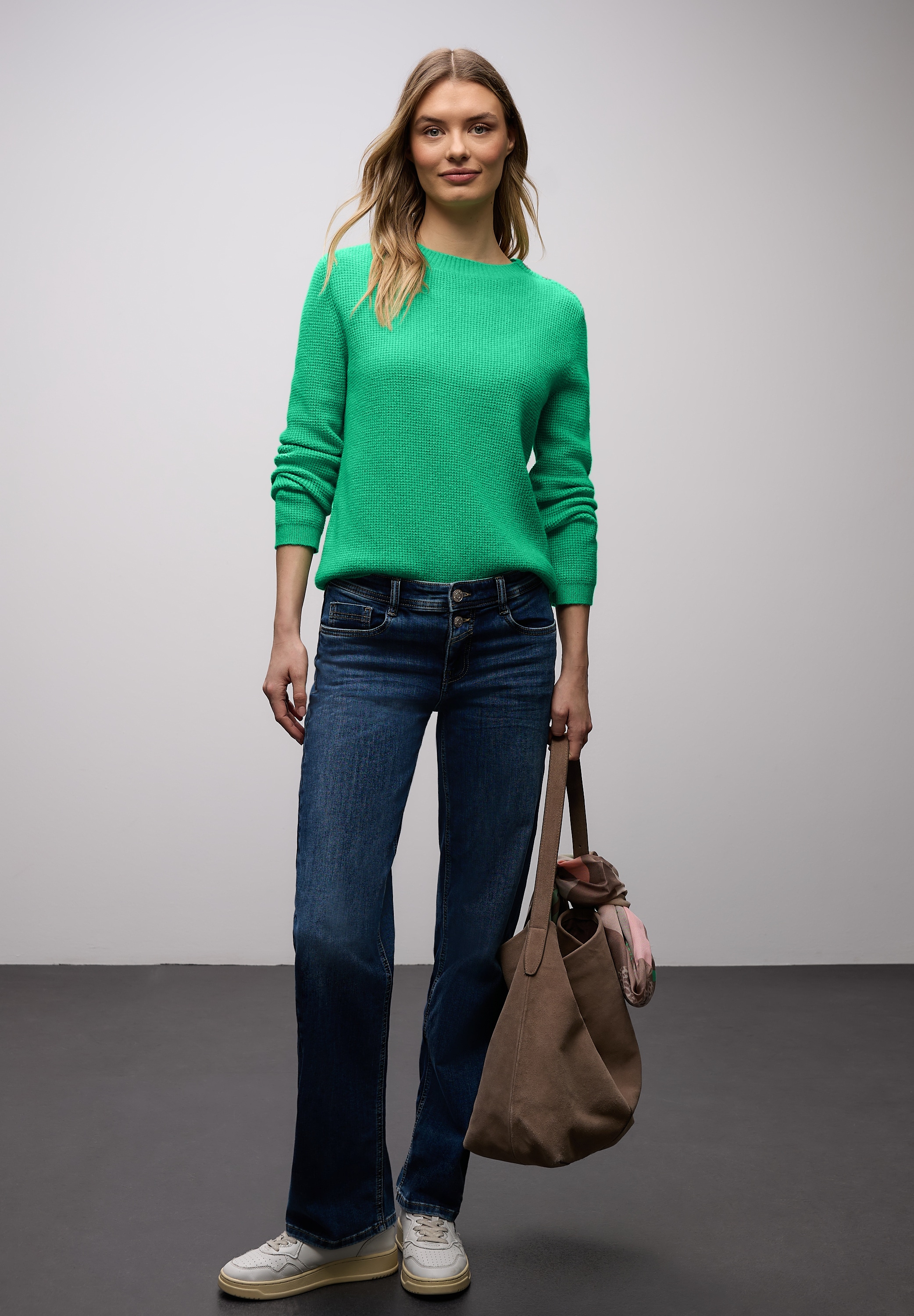 STREET ONE Pull en tricot mit Knopfdetail