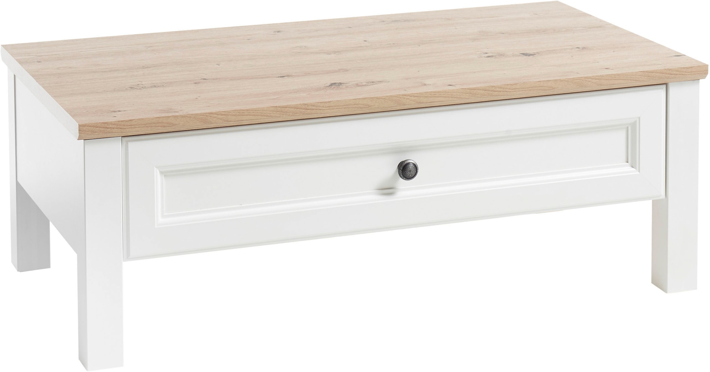 HBZ Couchtisch »Toskana, TOPSELLER!«, (Couchtisch, Wohnzimmertisch), Landhausstil weiss, Tisch mit 1 Schubkasten