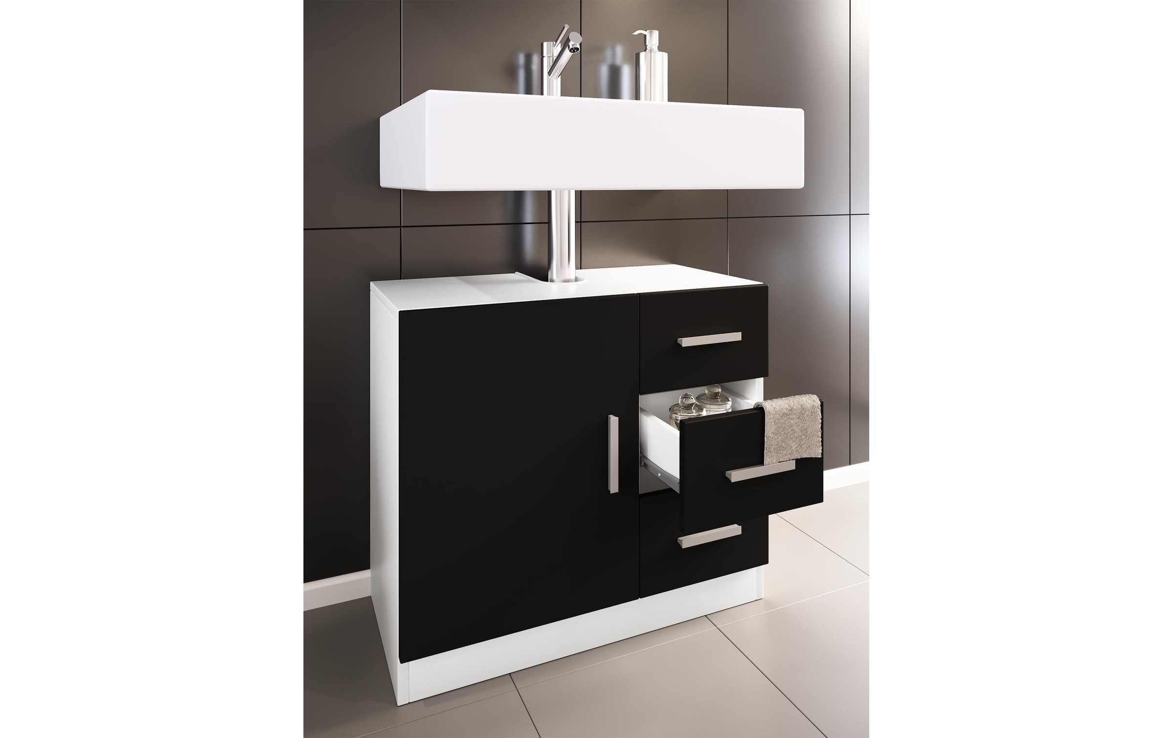 VCM Armoire sous lavabo »Zalo XL 63 x 56 cm«
