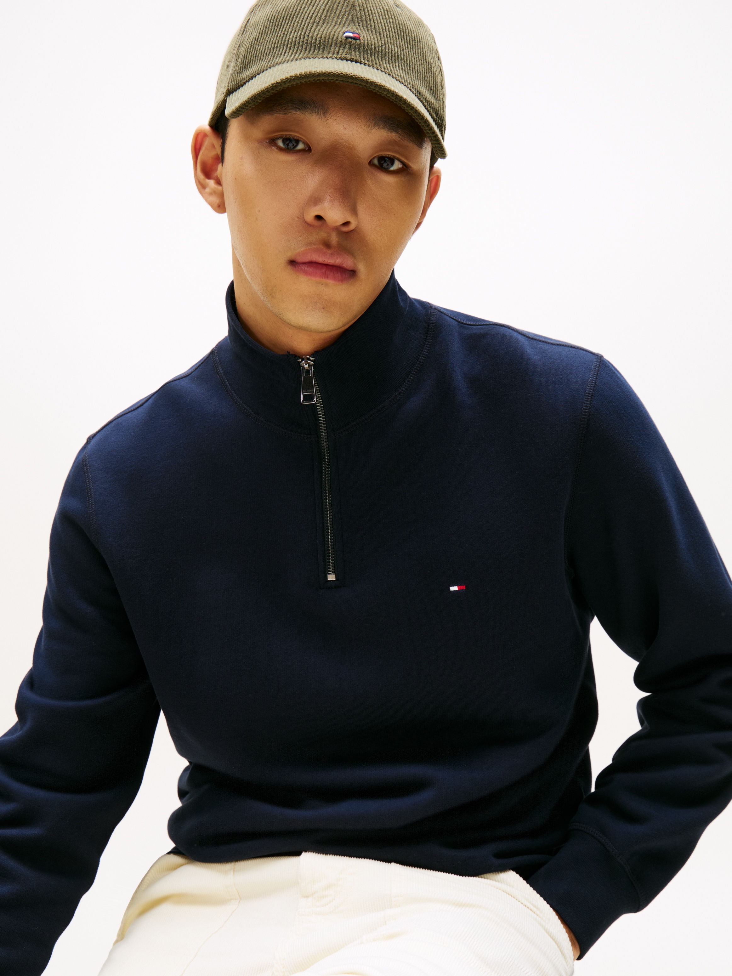 Tommy Hilfiger Sweat-shirt »ESSENTIAL FLEECE 1/4 ZIP«, avec col montant

