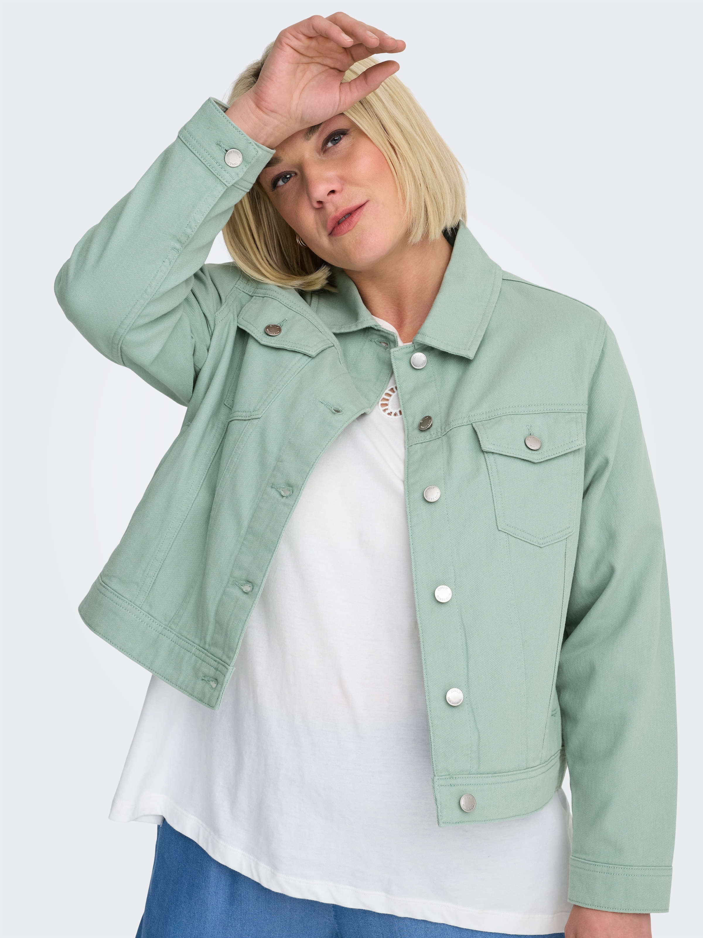 ONLY CARMAKOMA Jeansjacke »CARTIA L/S COLORED JACKET CC PNT«