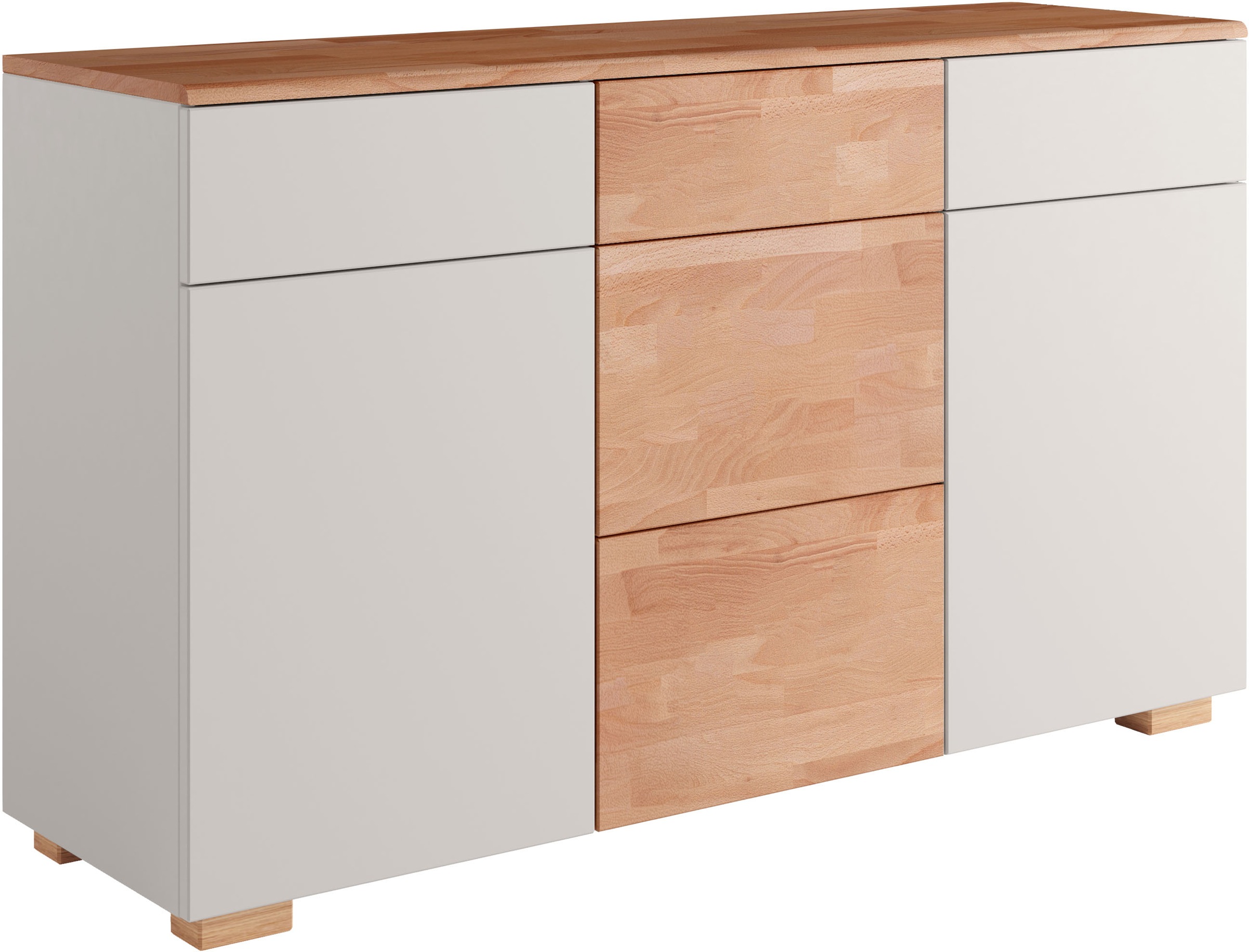 Image of GOODproduct Sideboard "Citra teilmassiv" Breite 135cm,moderne grifflose Optik mit push to open Funktion