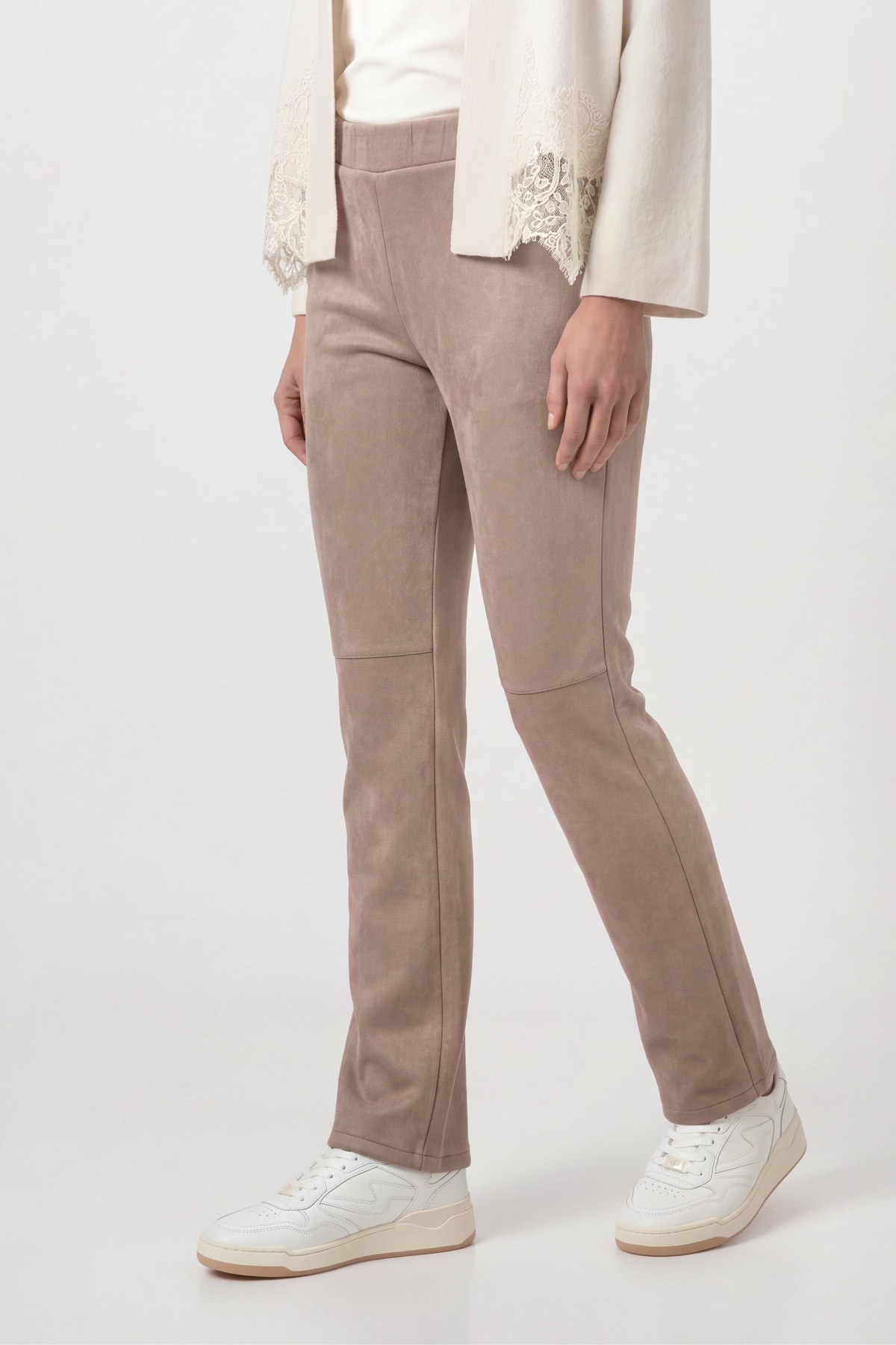 Monari Pantalon à enfiler »Hose Velours 78cm«  coupe régulière avec ceinture élastique